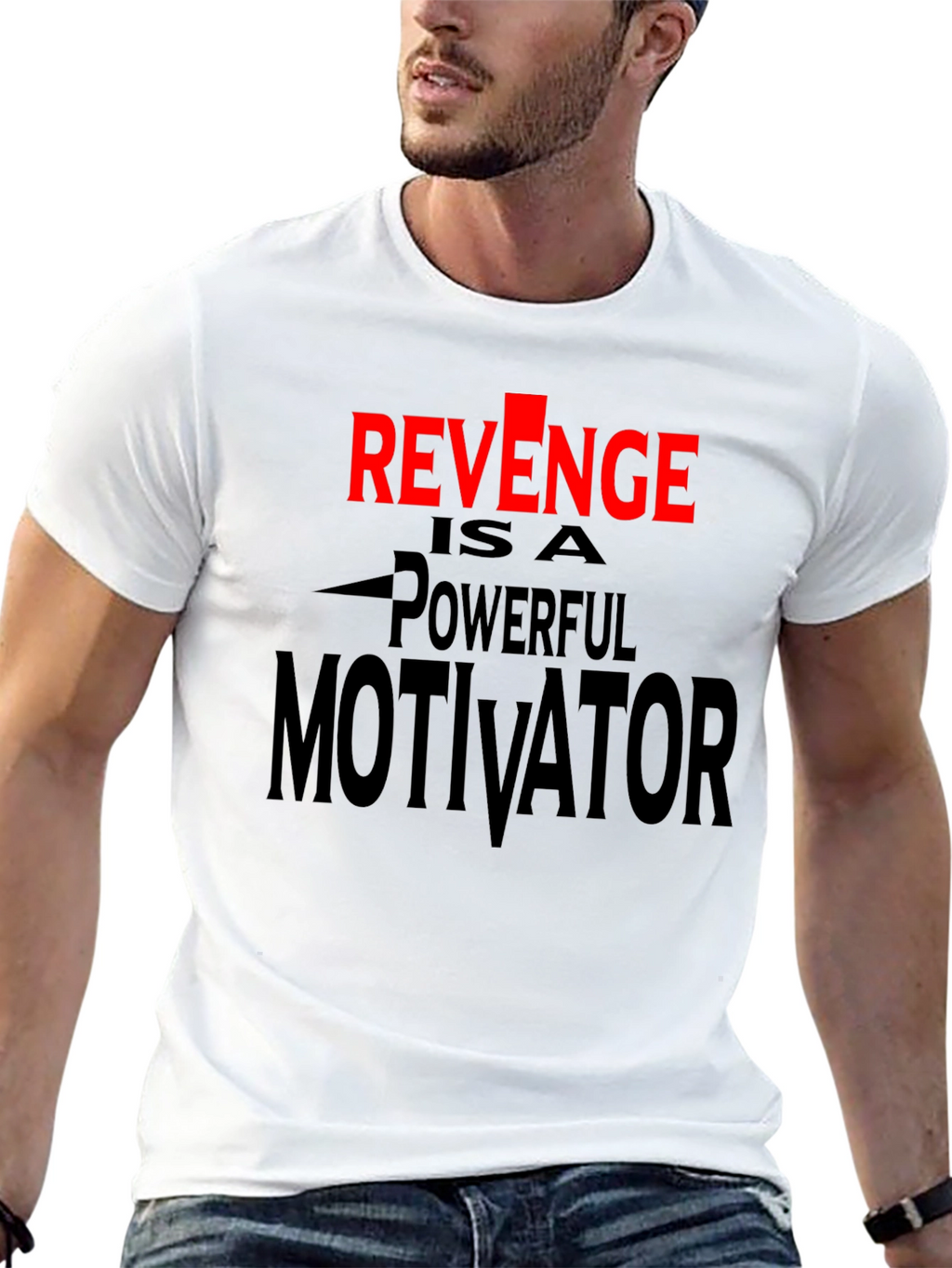 Revenge Motivator Black Graphic T-Shirt