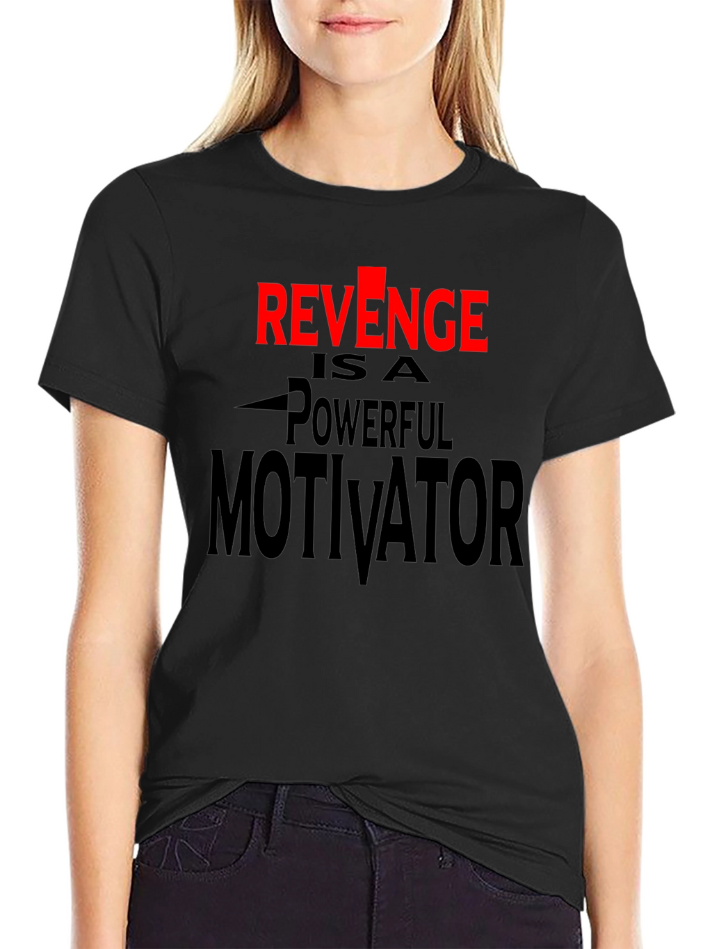 Revenge Motivator Black Graphic T-Shirt
