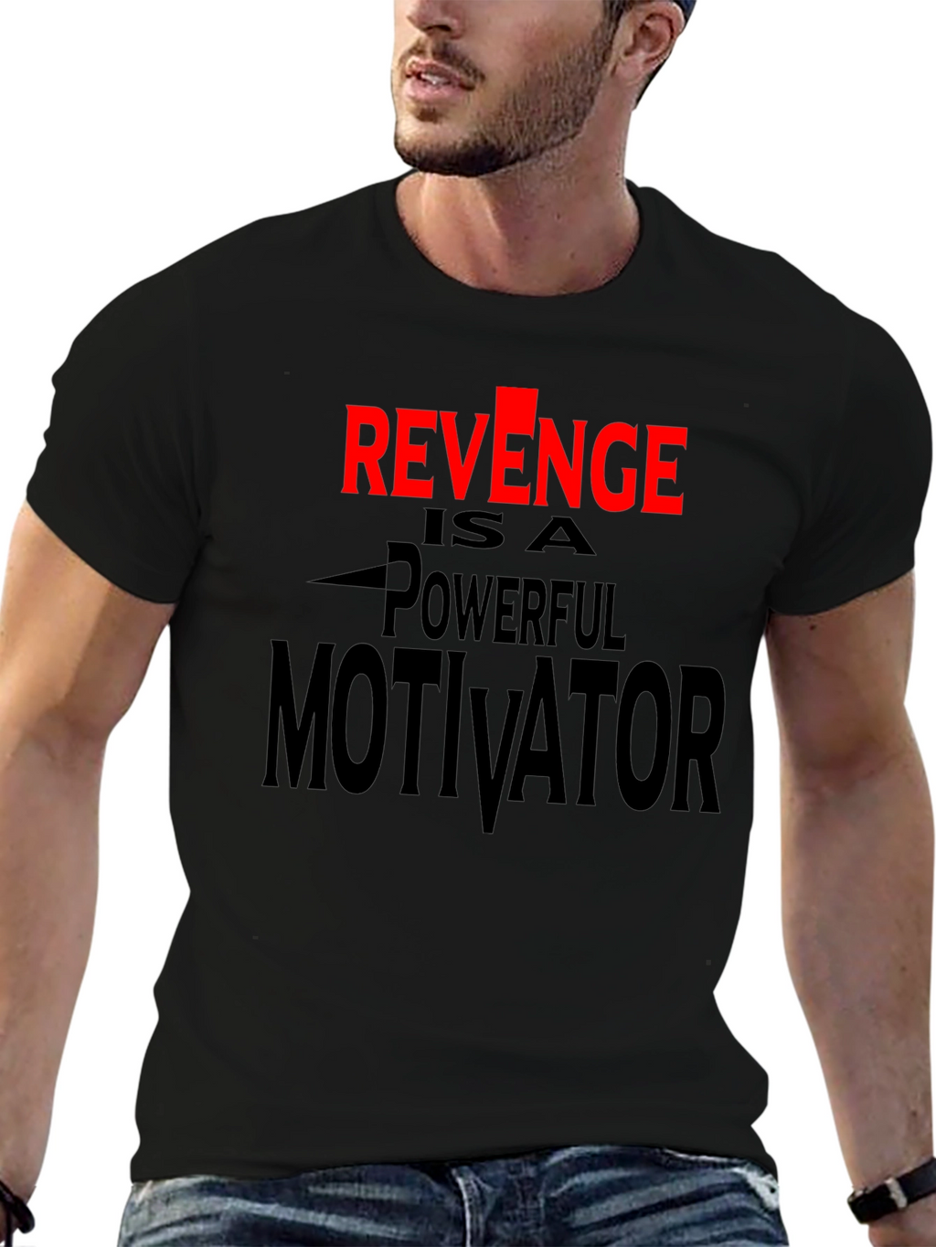 Revenge Motivator Black Graphic T-Shirt