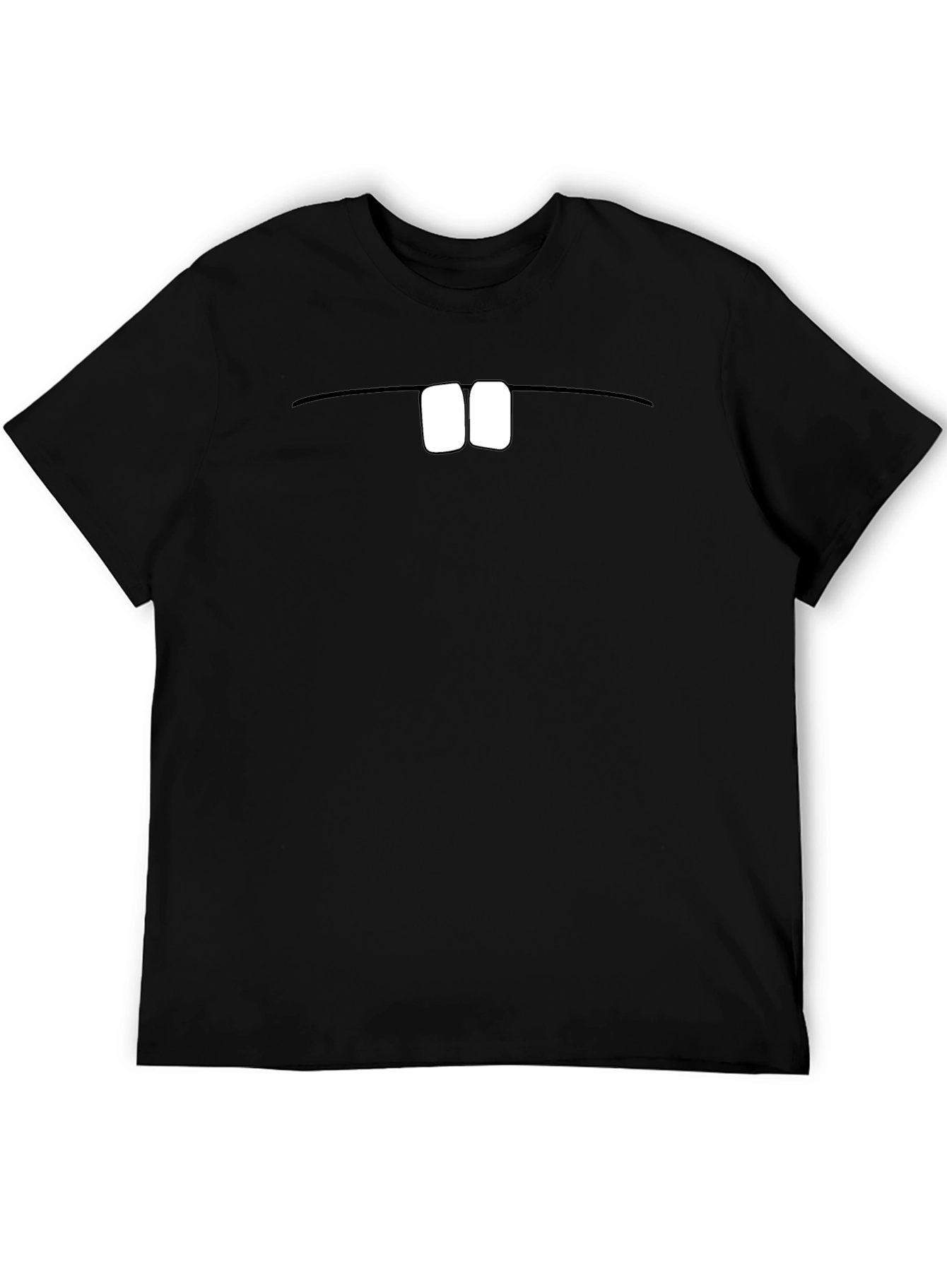 Funny Beaver Teeth Graphic Black T-Shirt