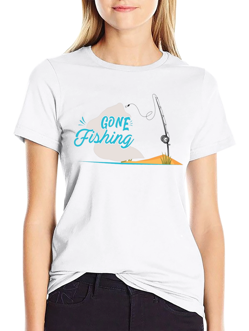 Gone Fishing Black T-Shirt