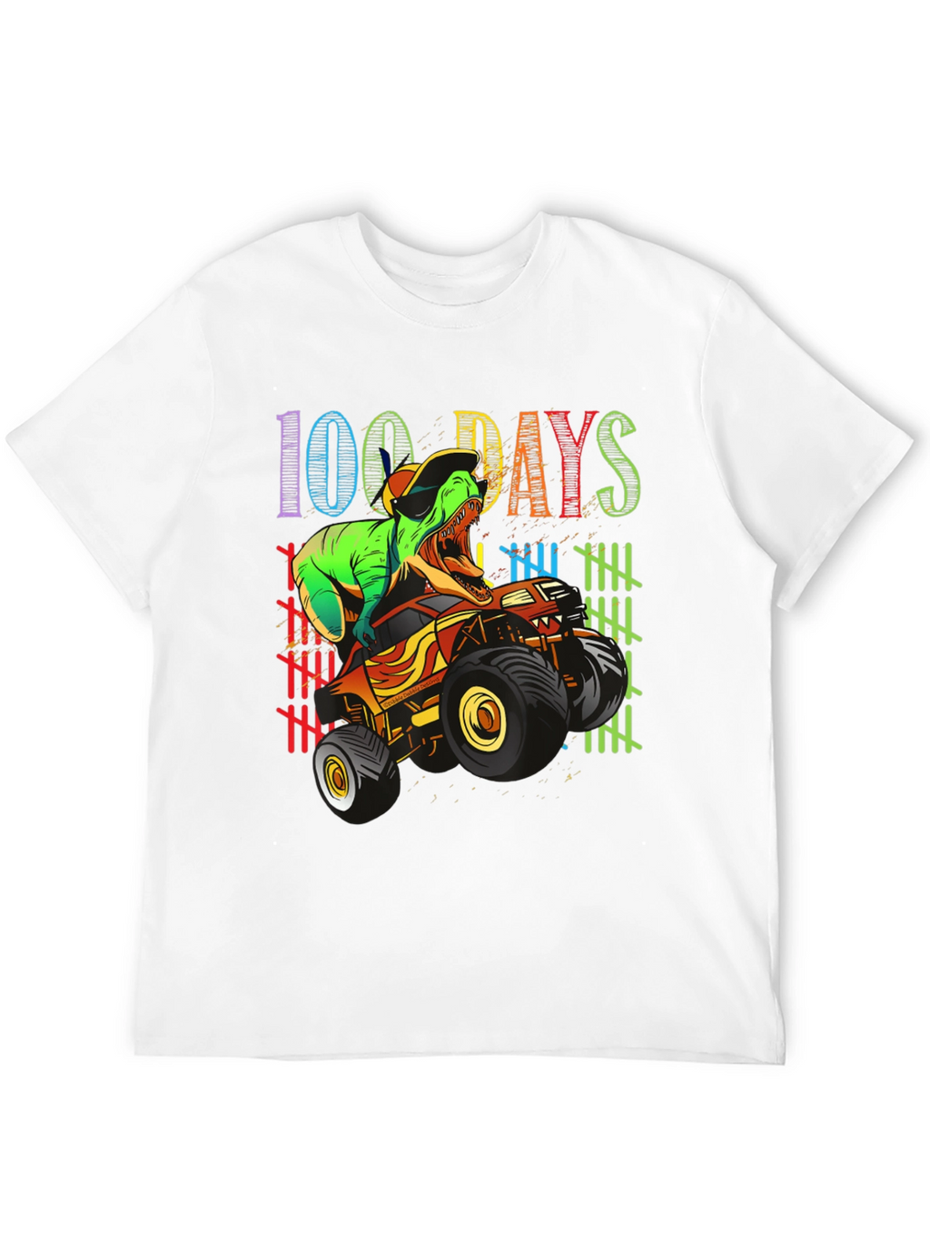 100 Days of School T-Rex Monster Truck Kids Shirt