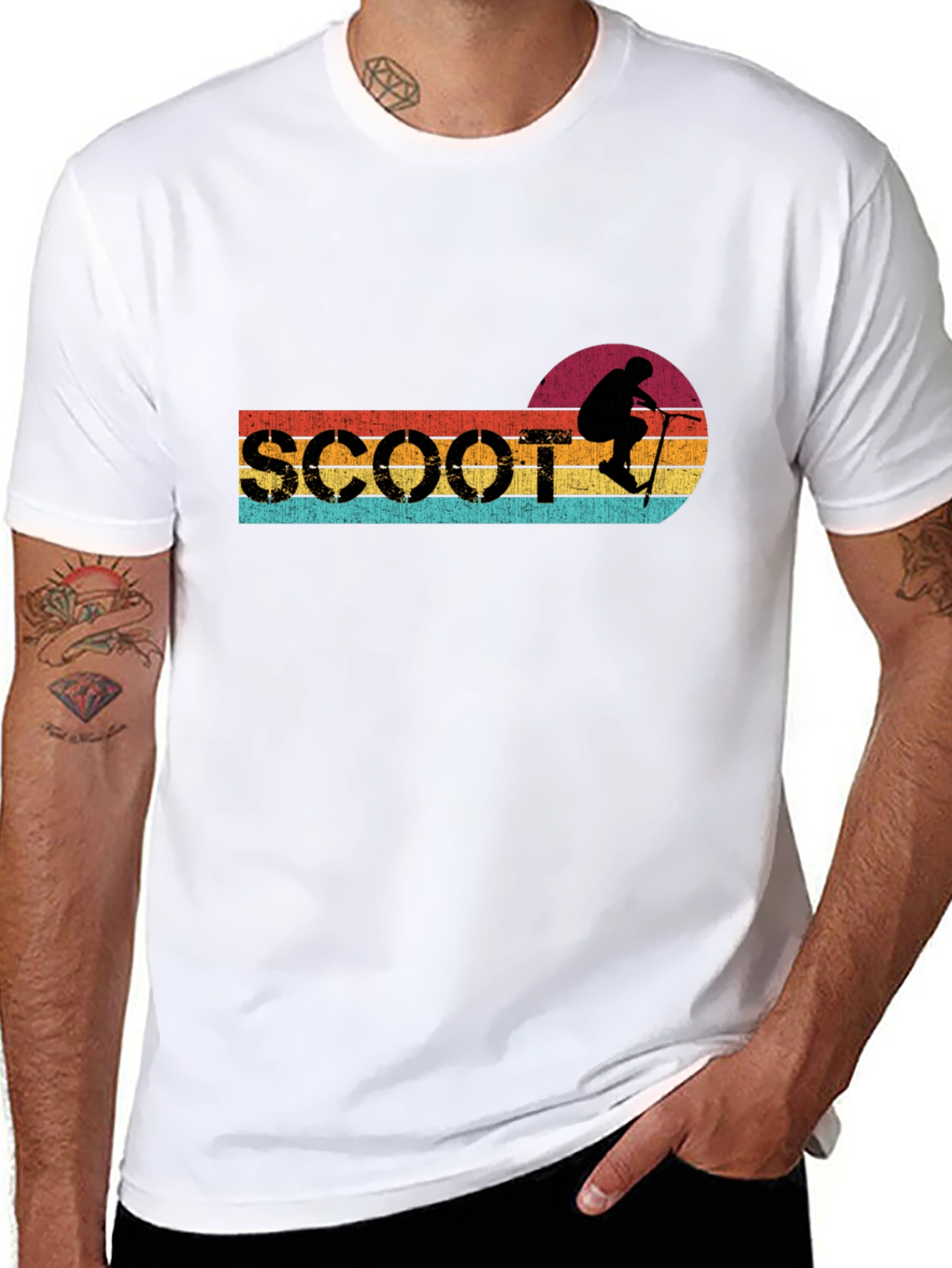 Retro Scoot T-Shirt - Vintage Scooter Rider Graphic Tee
