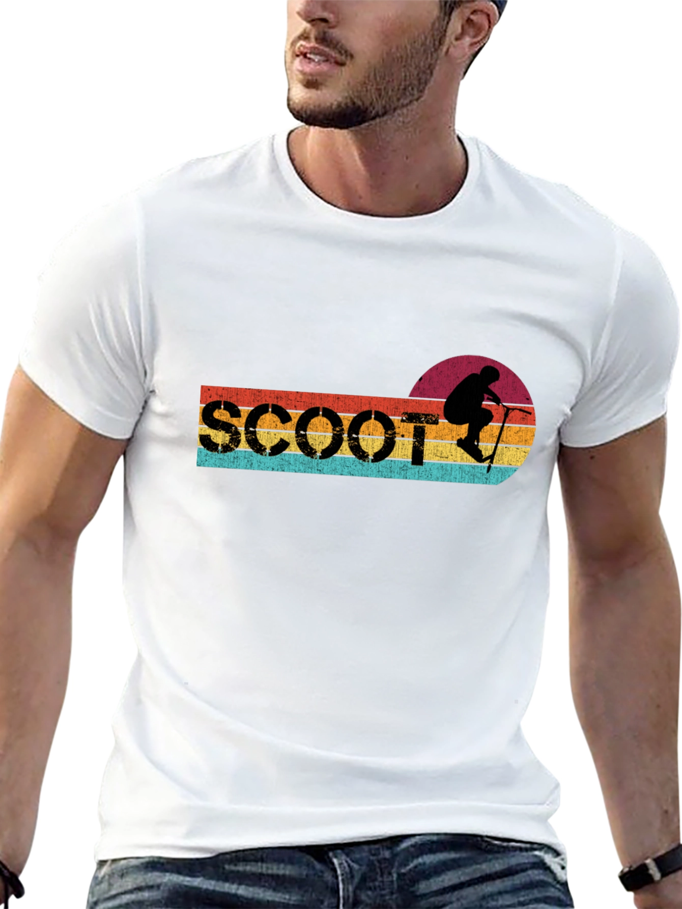Retro Scoot T-Shirt - Vintage Scooter Rider Graphic Tee