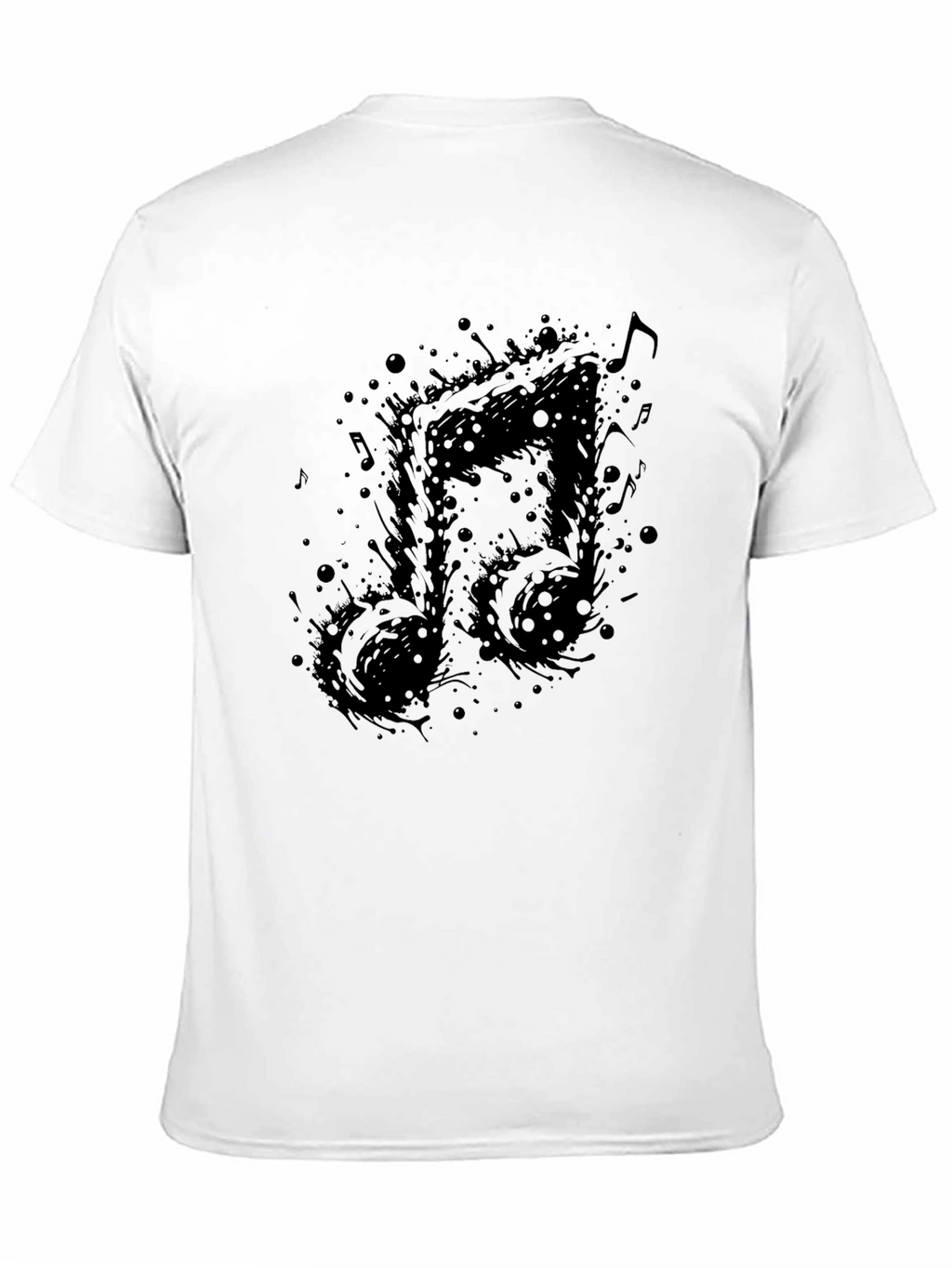 Musical Note Graphic Tee - Black Cotton T-Shirt