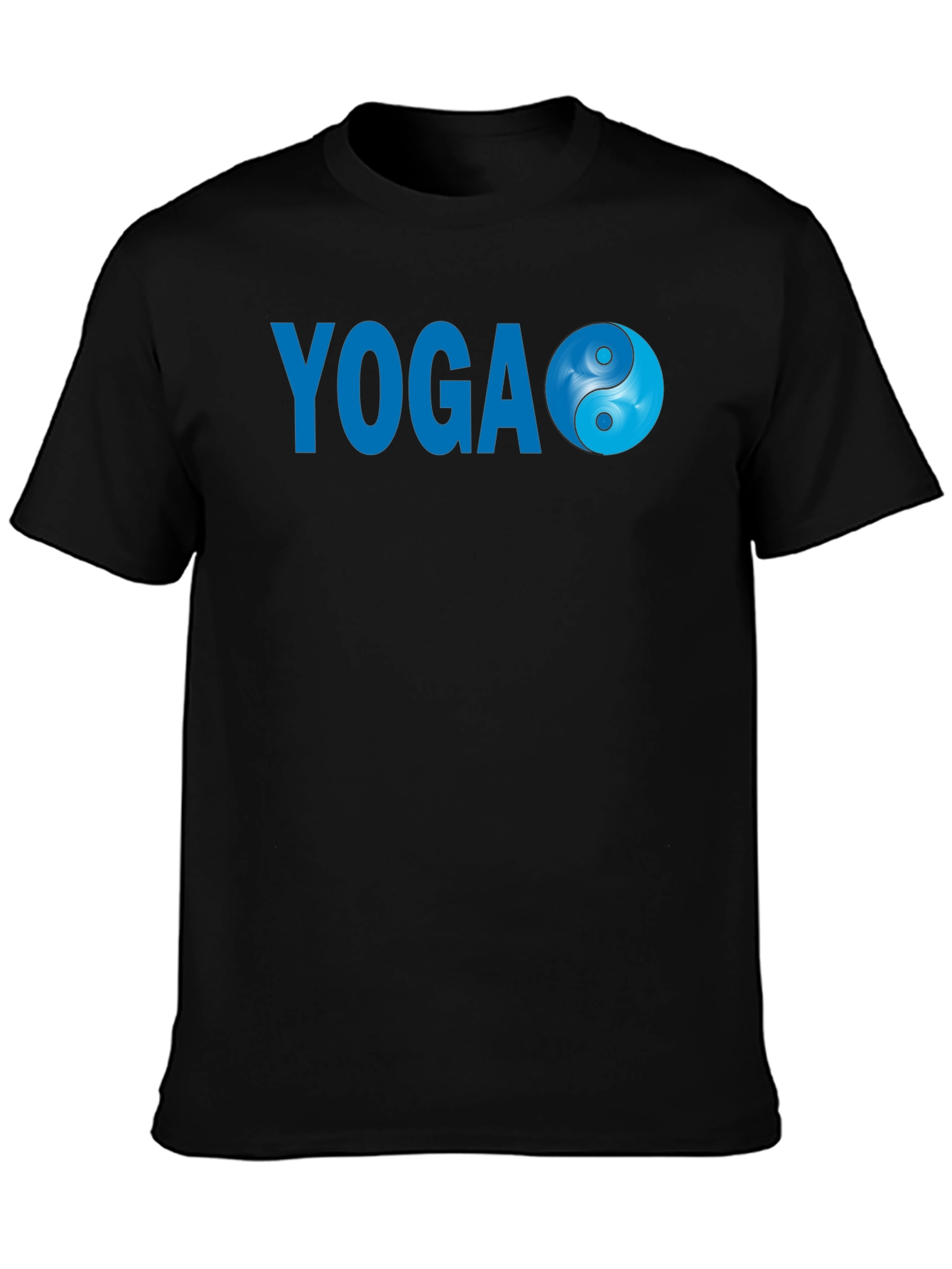 Yoga Yin Yang Graphic Tee - Black Cotton Blend