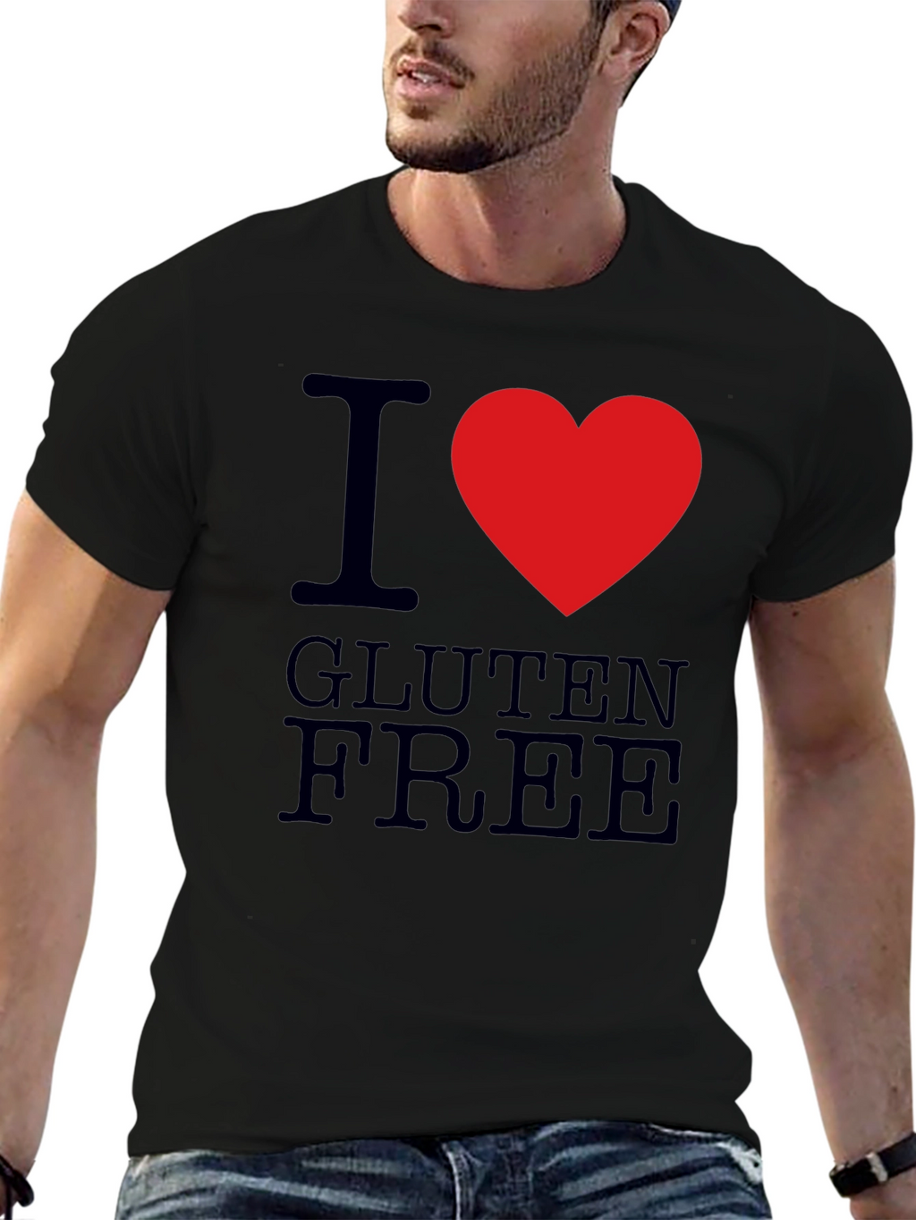 I Heart Gluten Free T-Shirt - Mens Black Tee