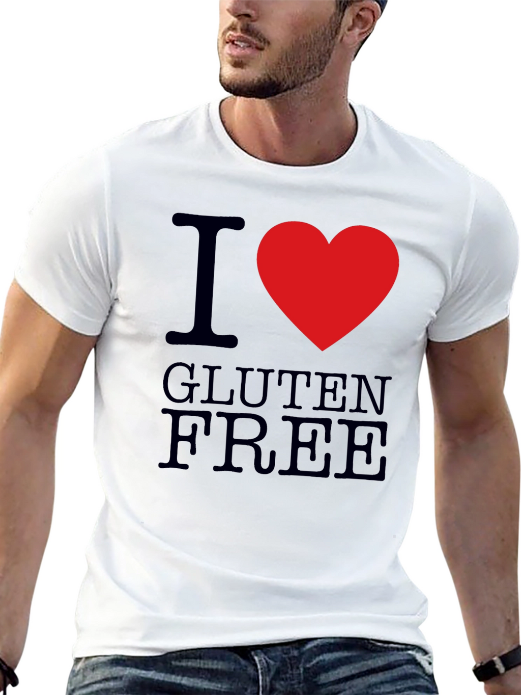 I Heart Gluten Free T-Shirt - Mens Black Tee