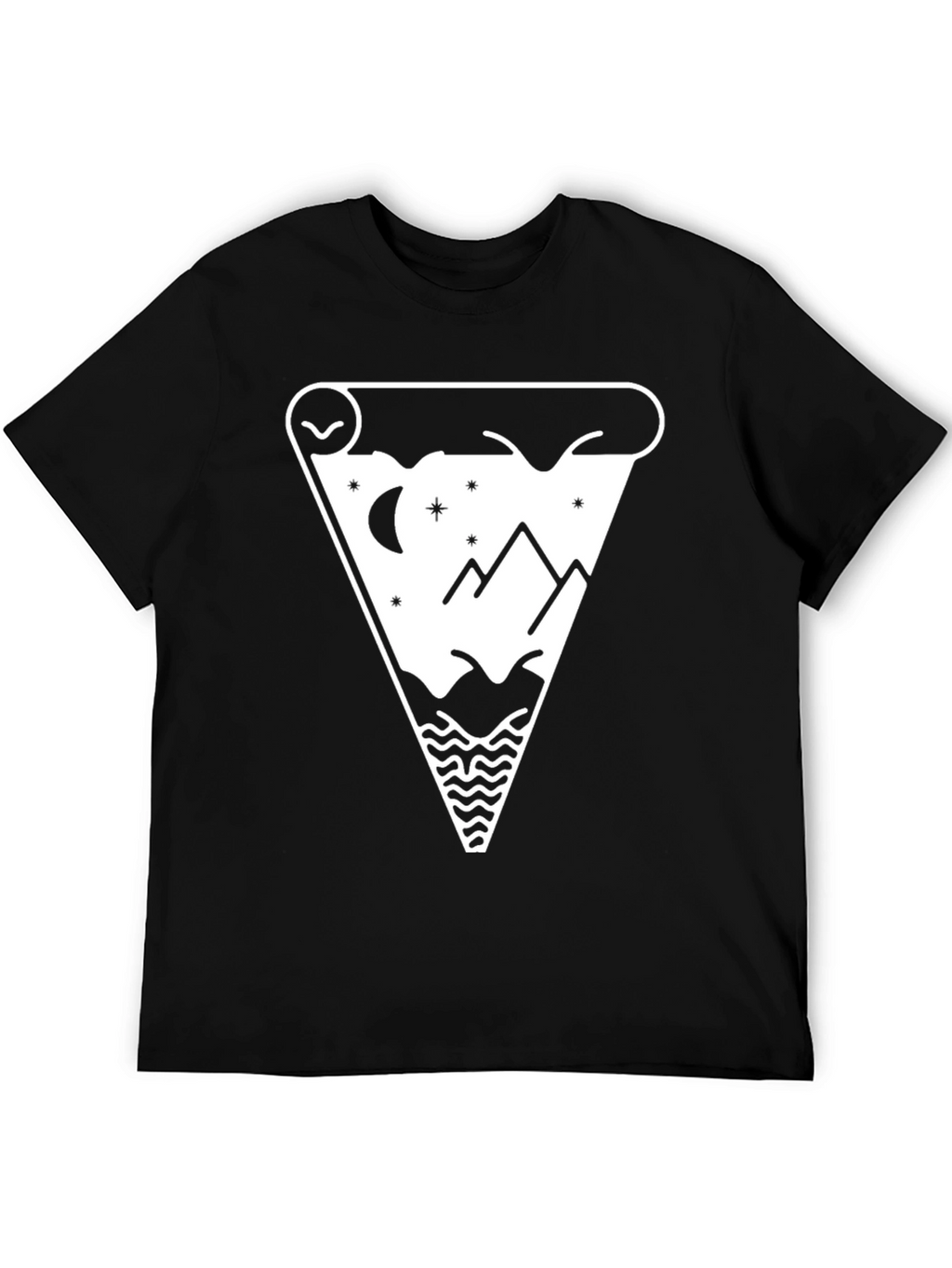 Mountainscape Graphic Tee - Black Cotton Blend