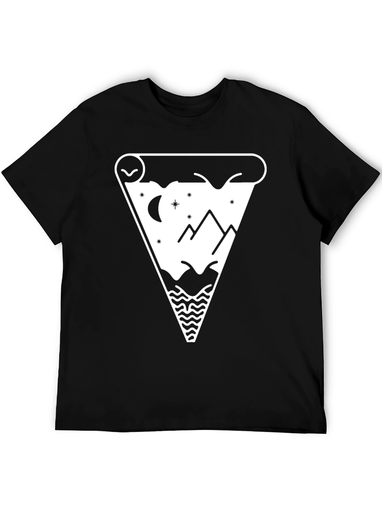 Mountainscape Graphic Tee - Black Cotton Blend