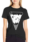 Mountainscape Graphic Tee - Black Cotton Blend