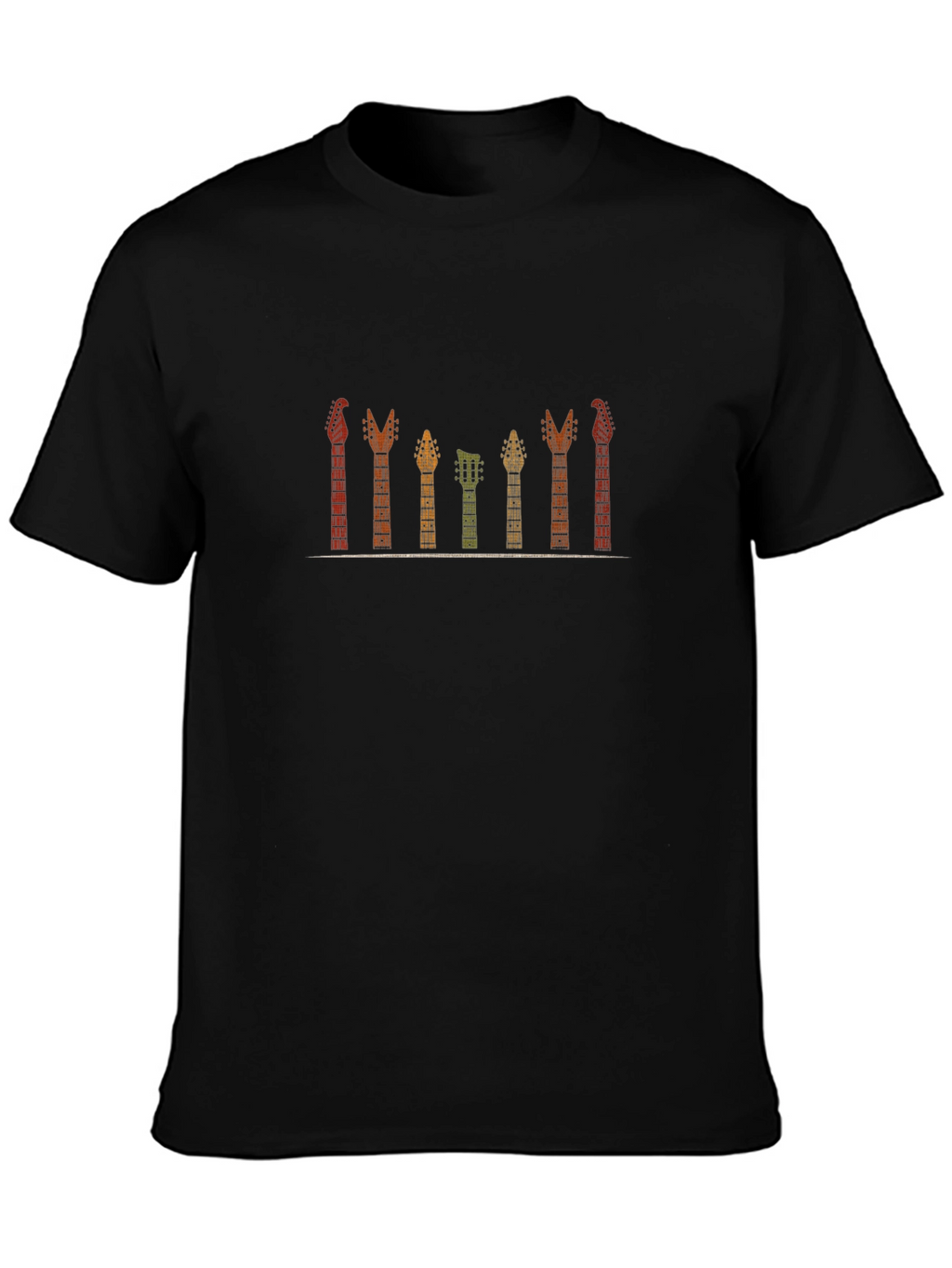 Guitar Headstocks Graphic Tee - Black