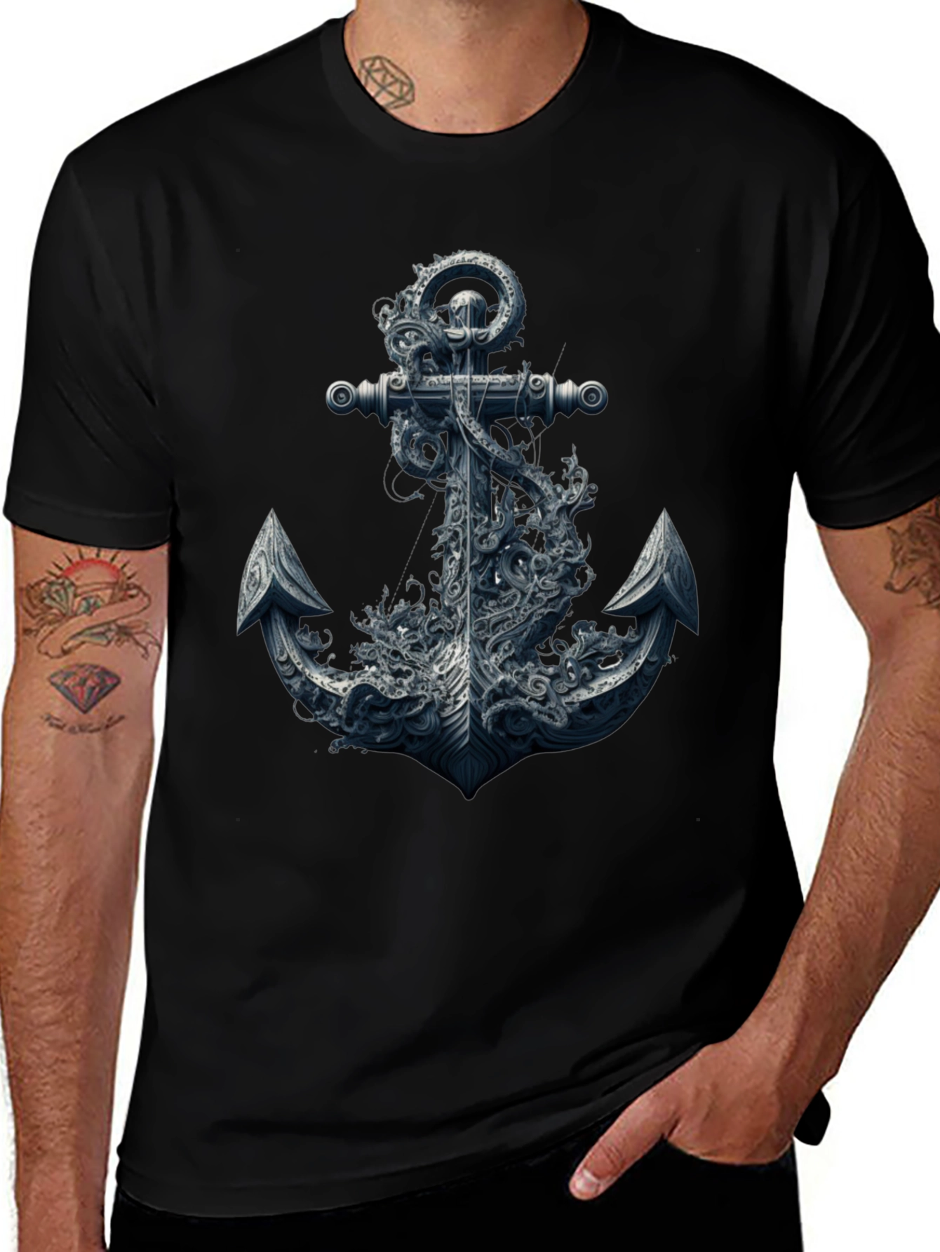 Anchor Kraken Graphic Tee - Black