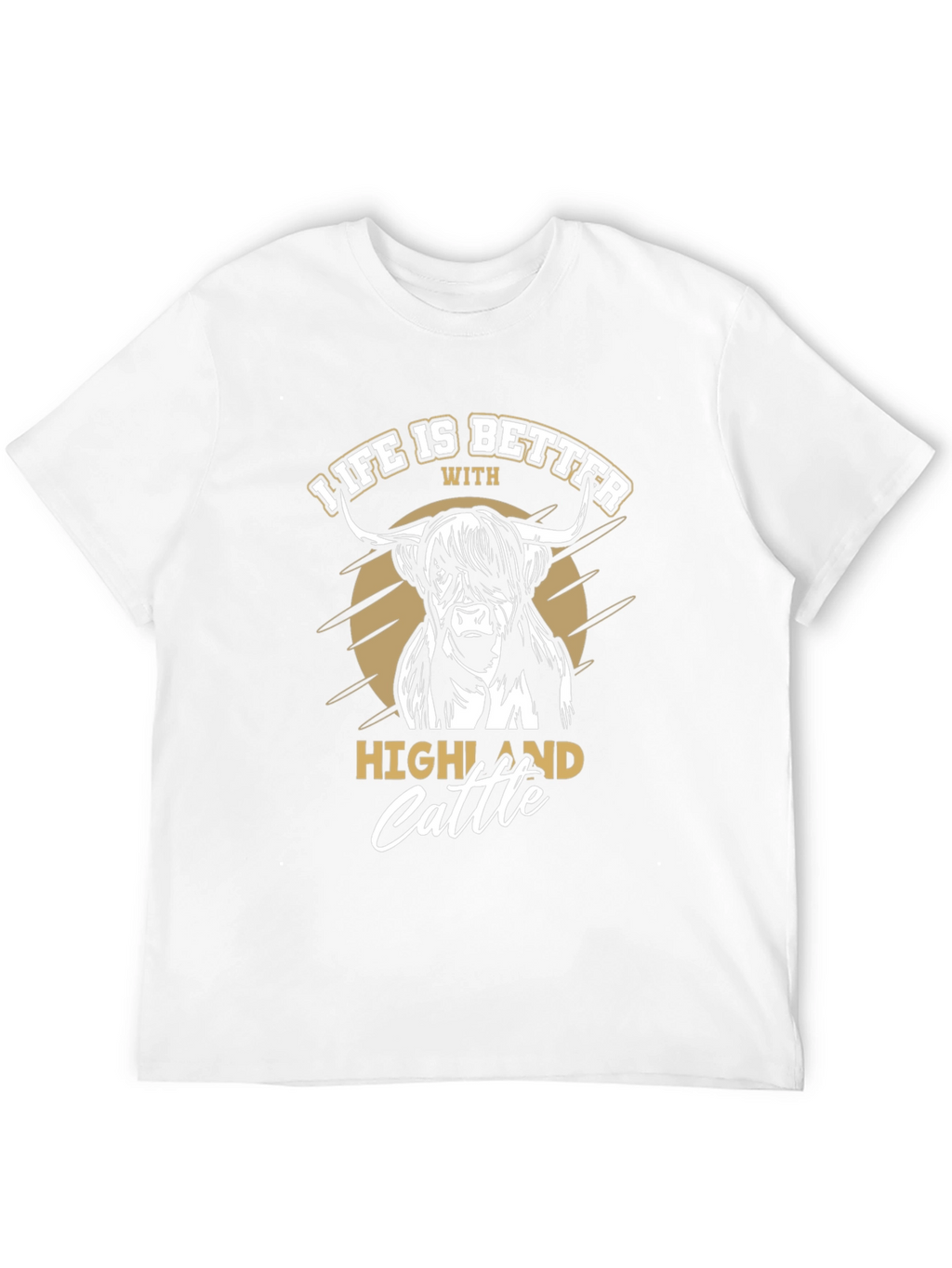 Highland Cattle Graphic Tee - Life is Better