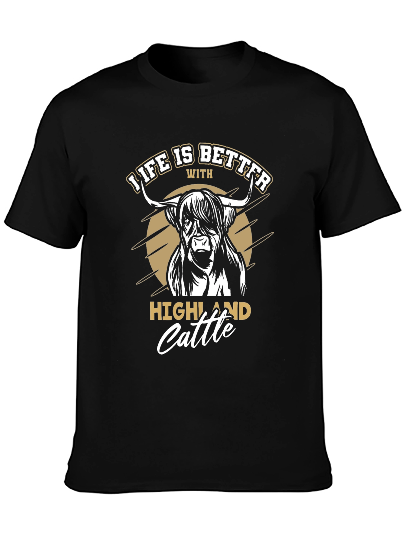 Highland Cattle Graphic Tee - Life is Better