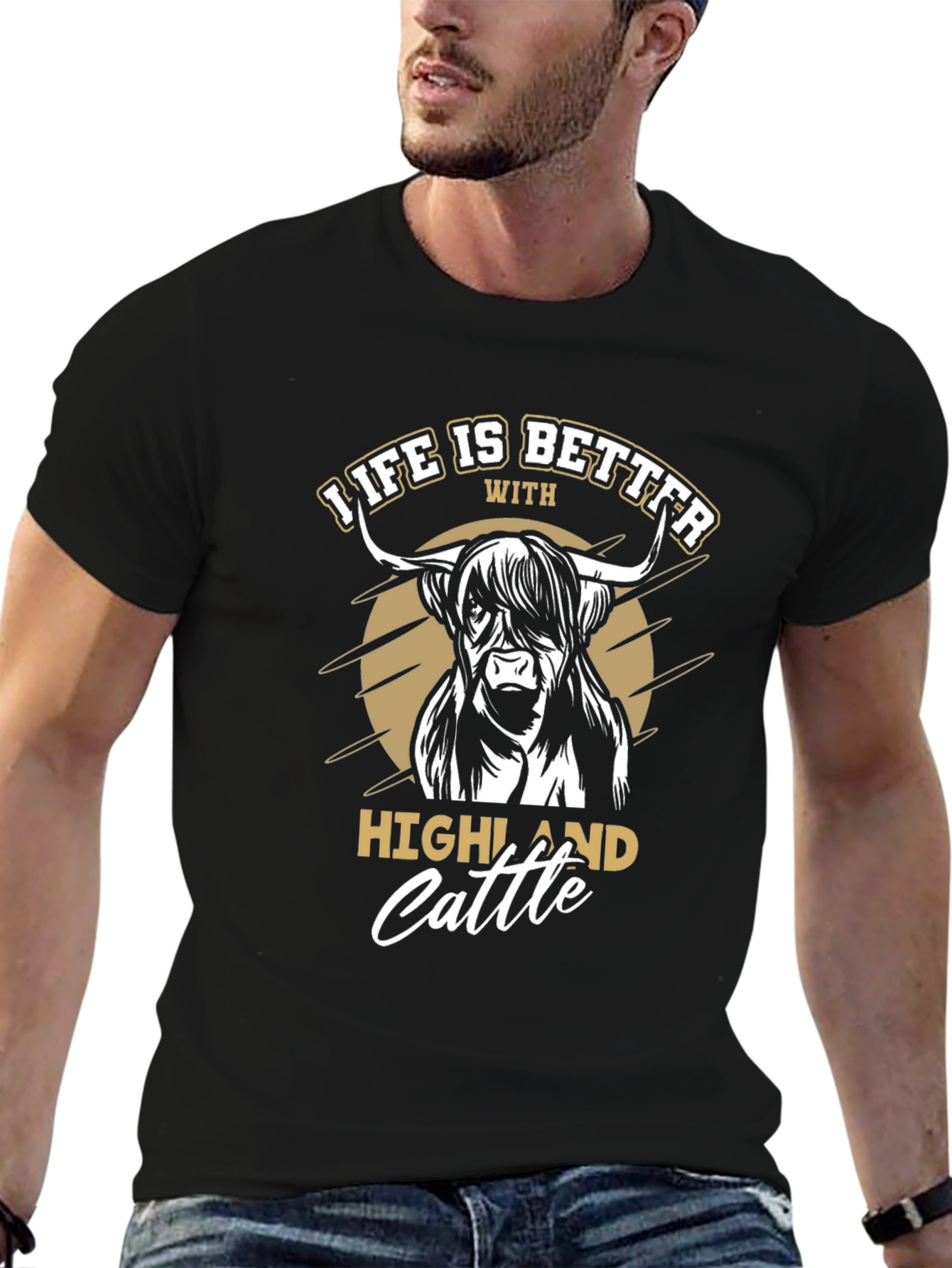 Highland Cattle Graphic Tee - Life is Better