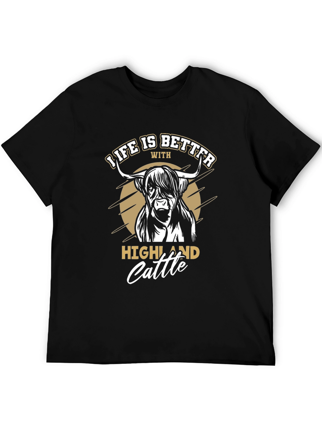 Highland Cattle Graphic Tee - Life is Better