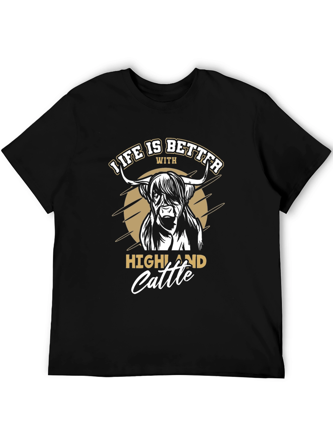 Highland Cattle Graphic Tee - Life is Better