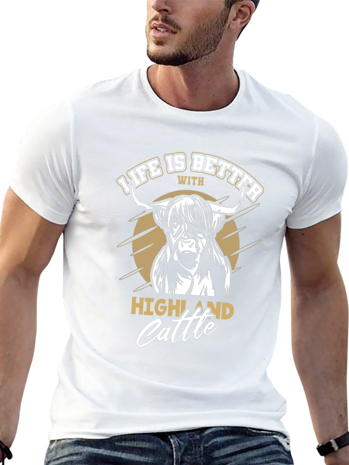 Highland Cattle Graphic Tee - Life is Better