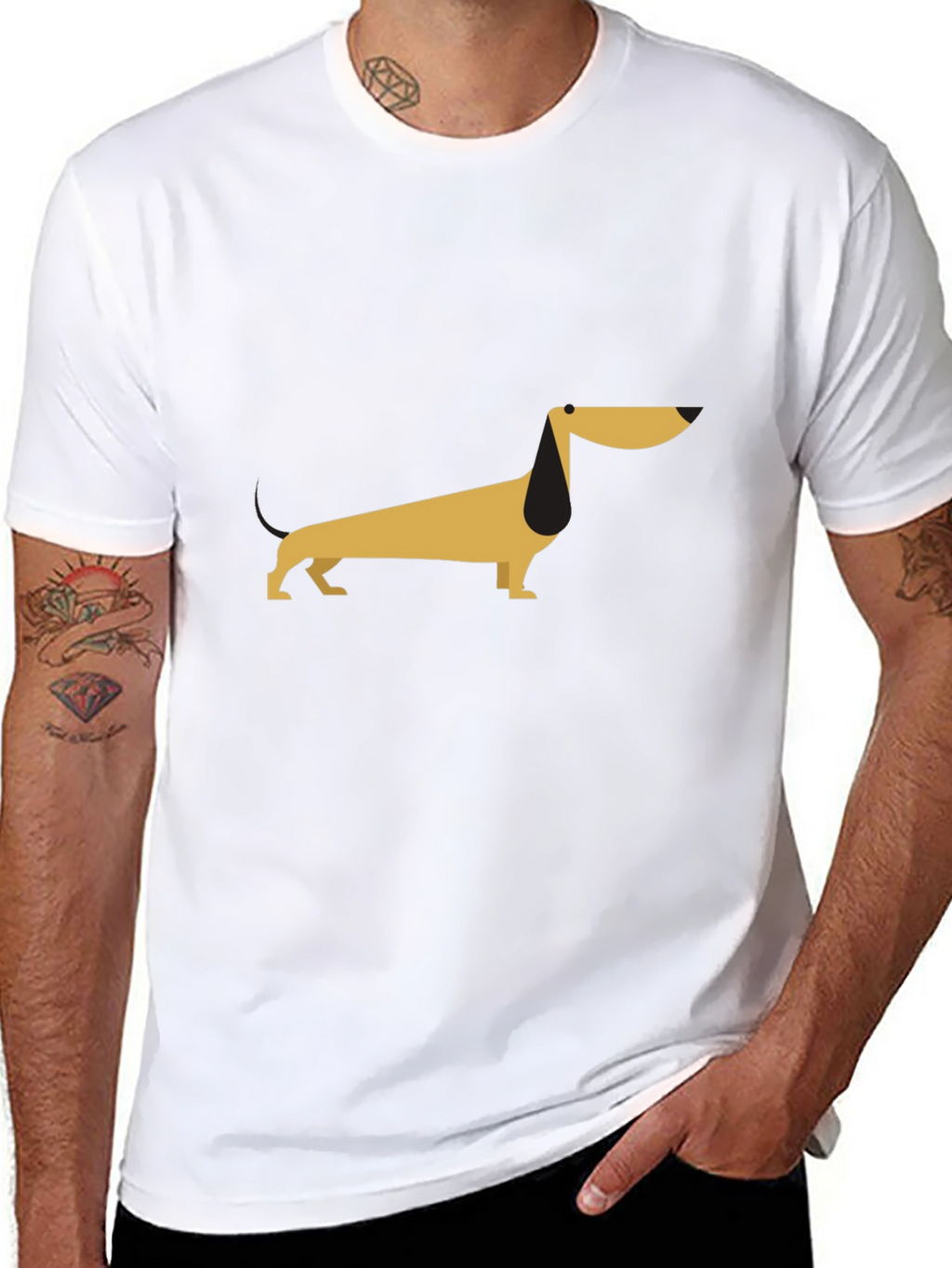 Dachshund Graphic Tee - Unisex Black T-Shirt