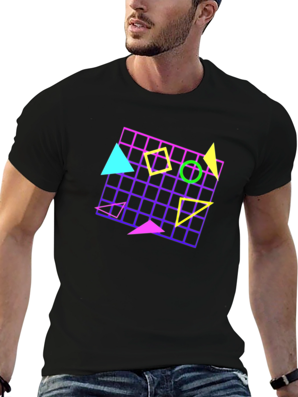 Retro 80s Geometric Pattern T-Shirt
