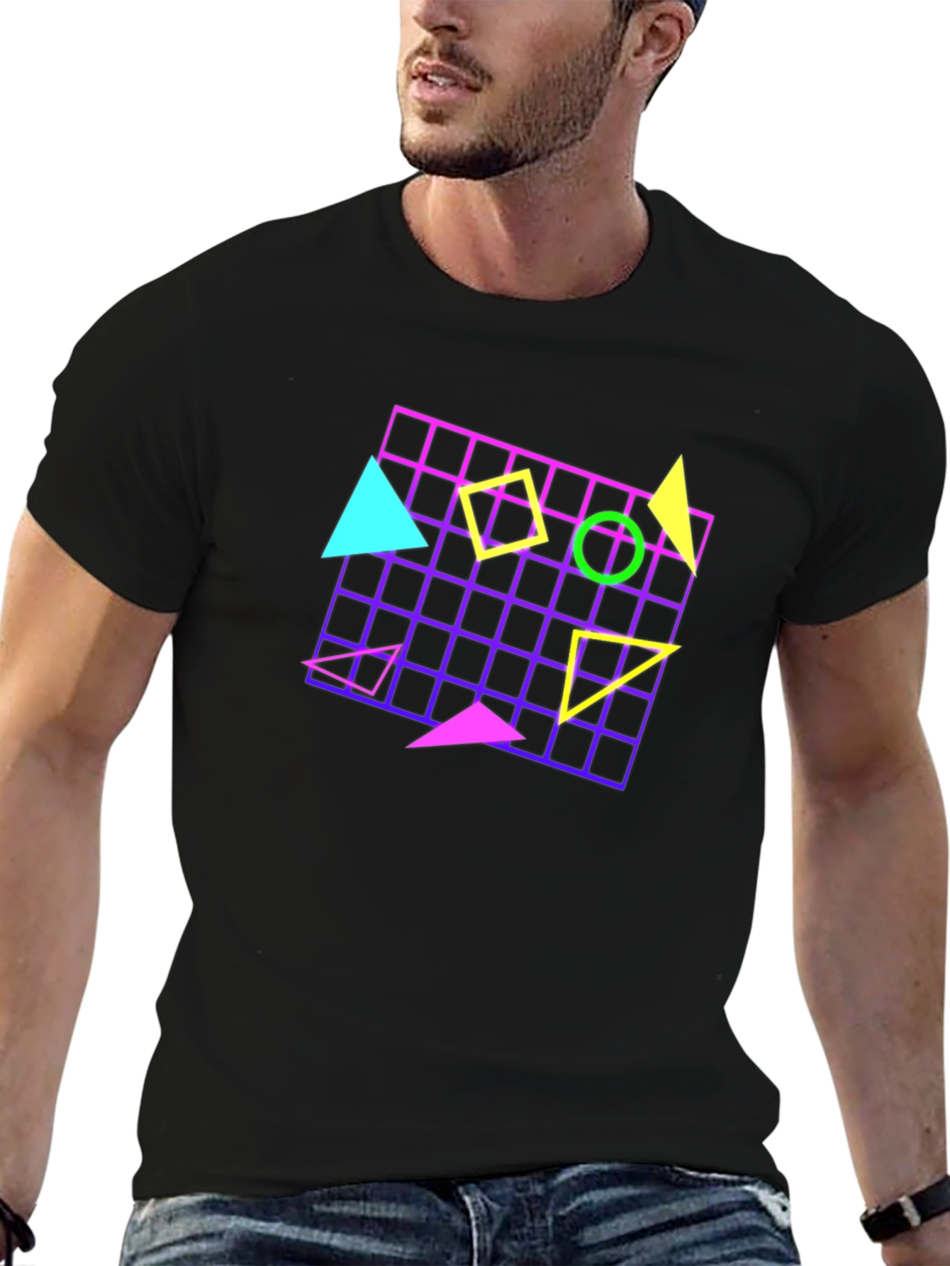 Retro 80s Geometric Pattern T-Shirt