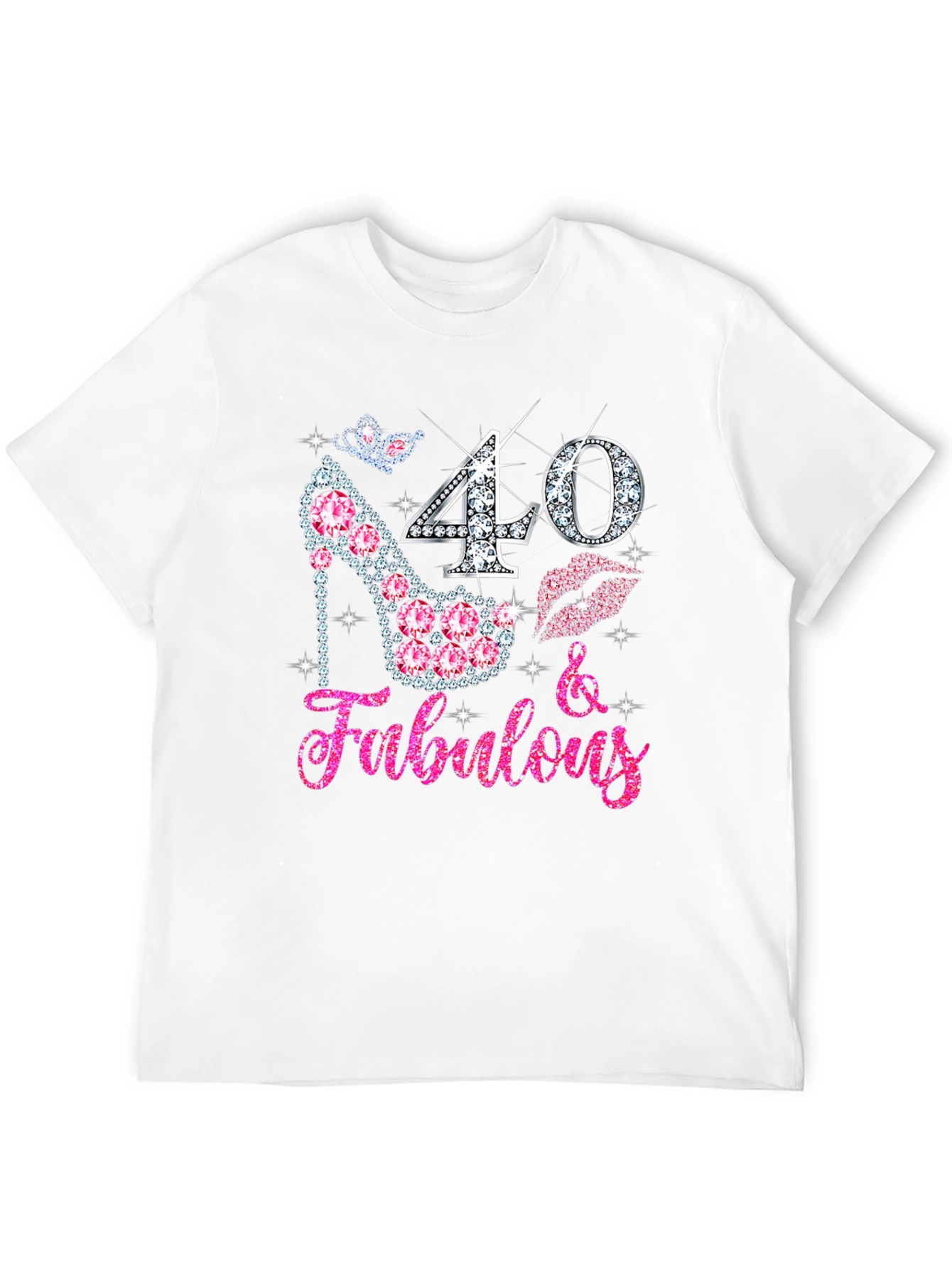 40 & Fabulous Rhinestone Birthday T-Shirt