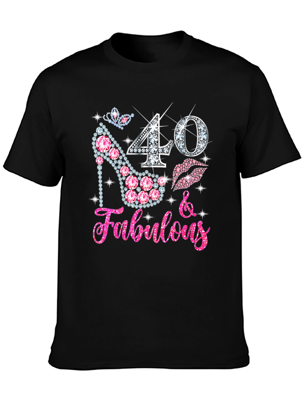 40 & Fabulous Rhinestone Birthday T-Shirt
