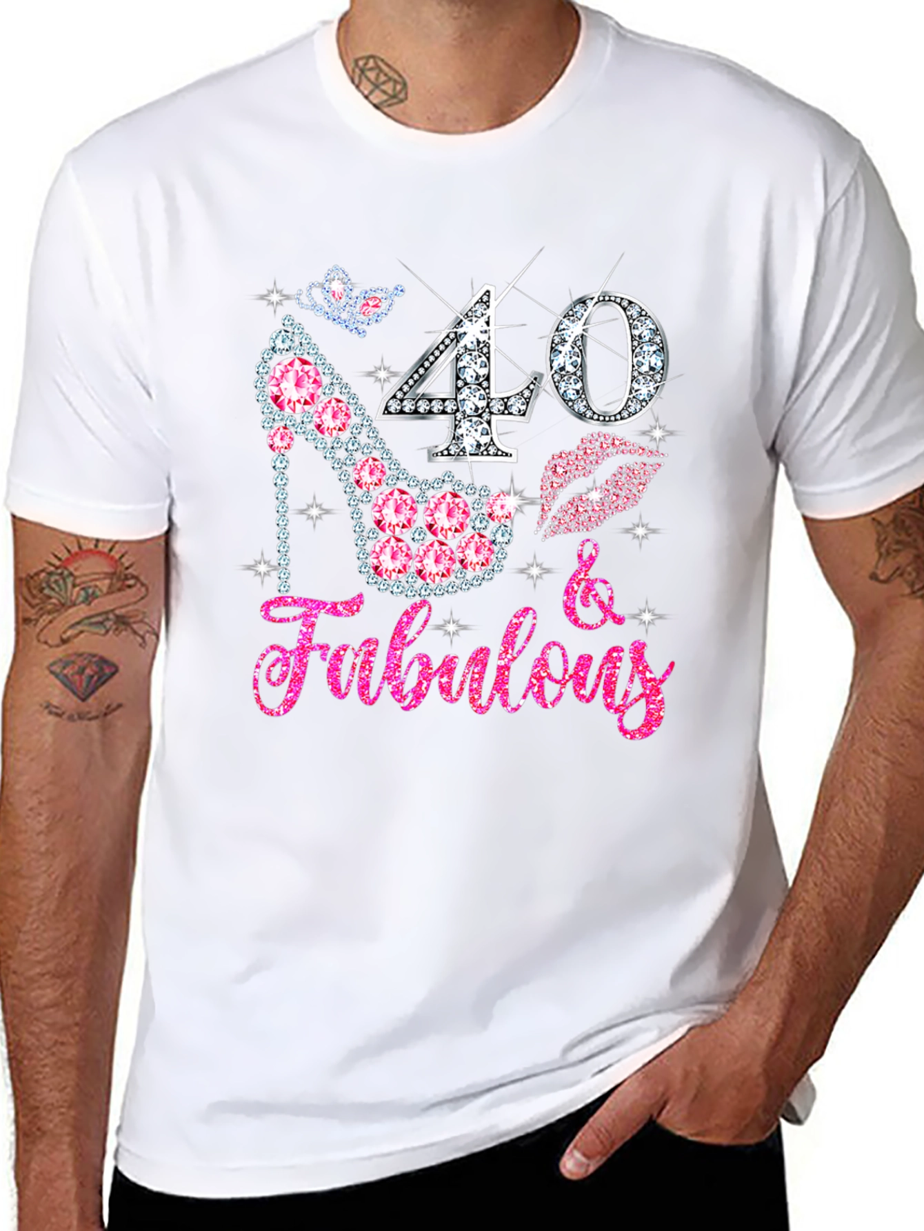 40 & Fabulous Rhinestone Birthday T-Shirt