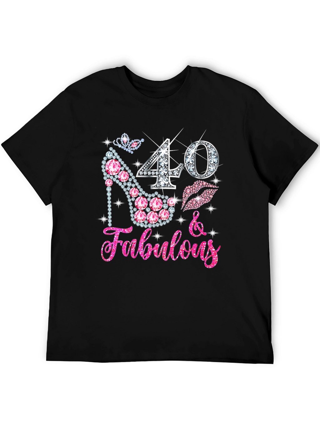40 & Fabulous Rhinestone Birthday T-Shirt