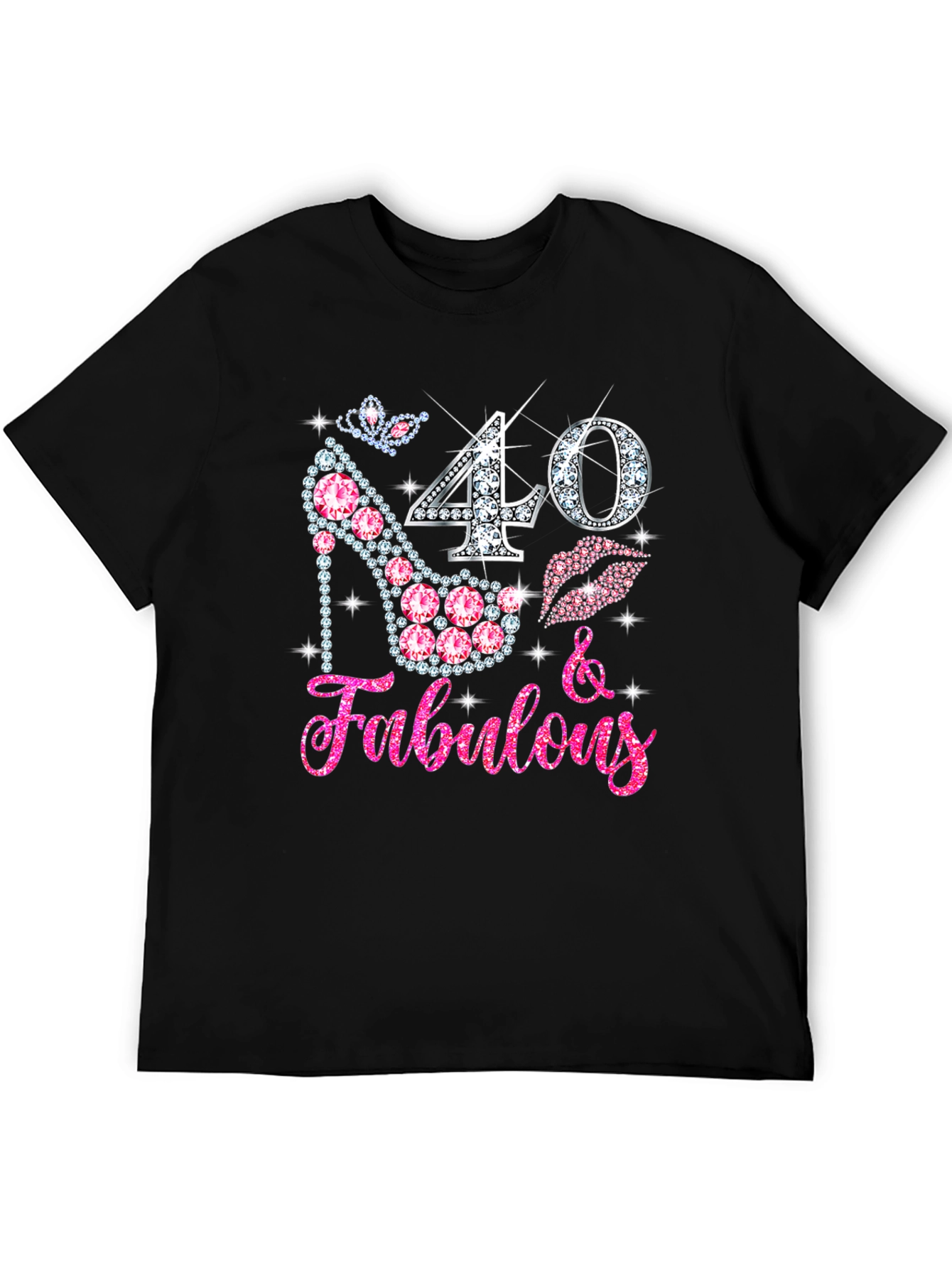 40 & Fabulous Rhinestone Birthday T-Shirt