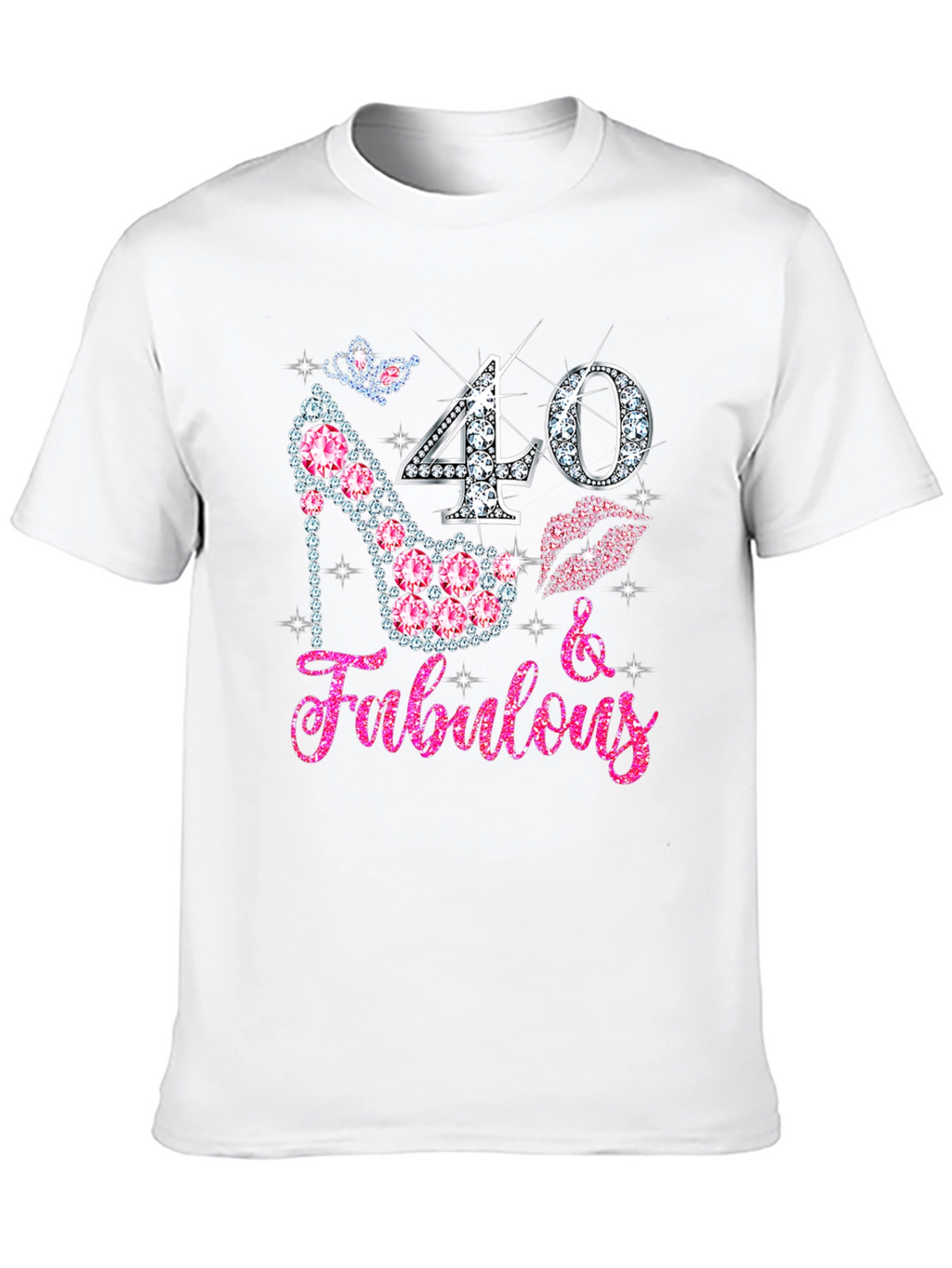 40 & Fabulous Rhinestone Birthday T-Shirt