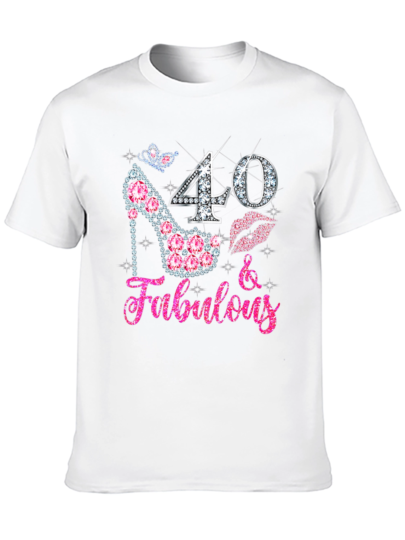40 & Fabulous Rhinestone Birthday T-Shirt
