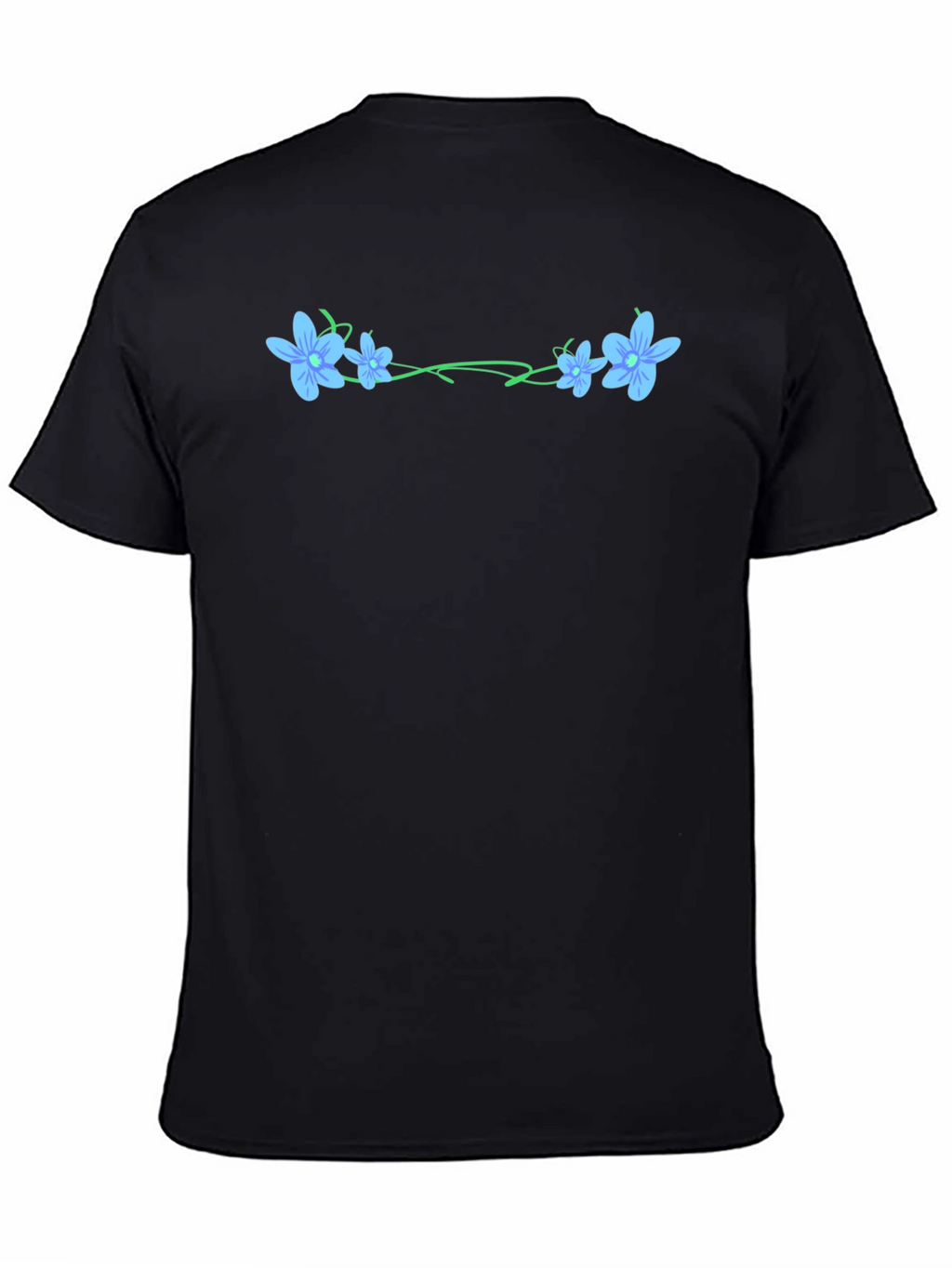 Floral Vine Graphic Black T-Shirt