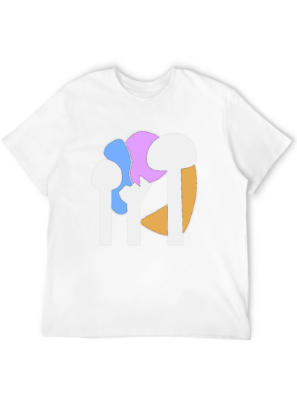Abstract Mushroom Graphic Tee - Black Cotton Casual Shirt