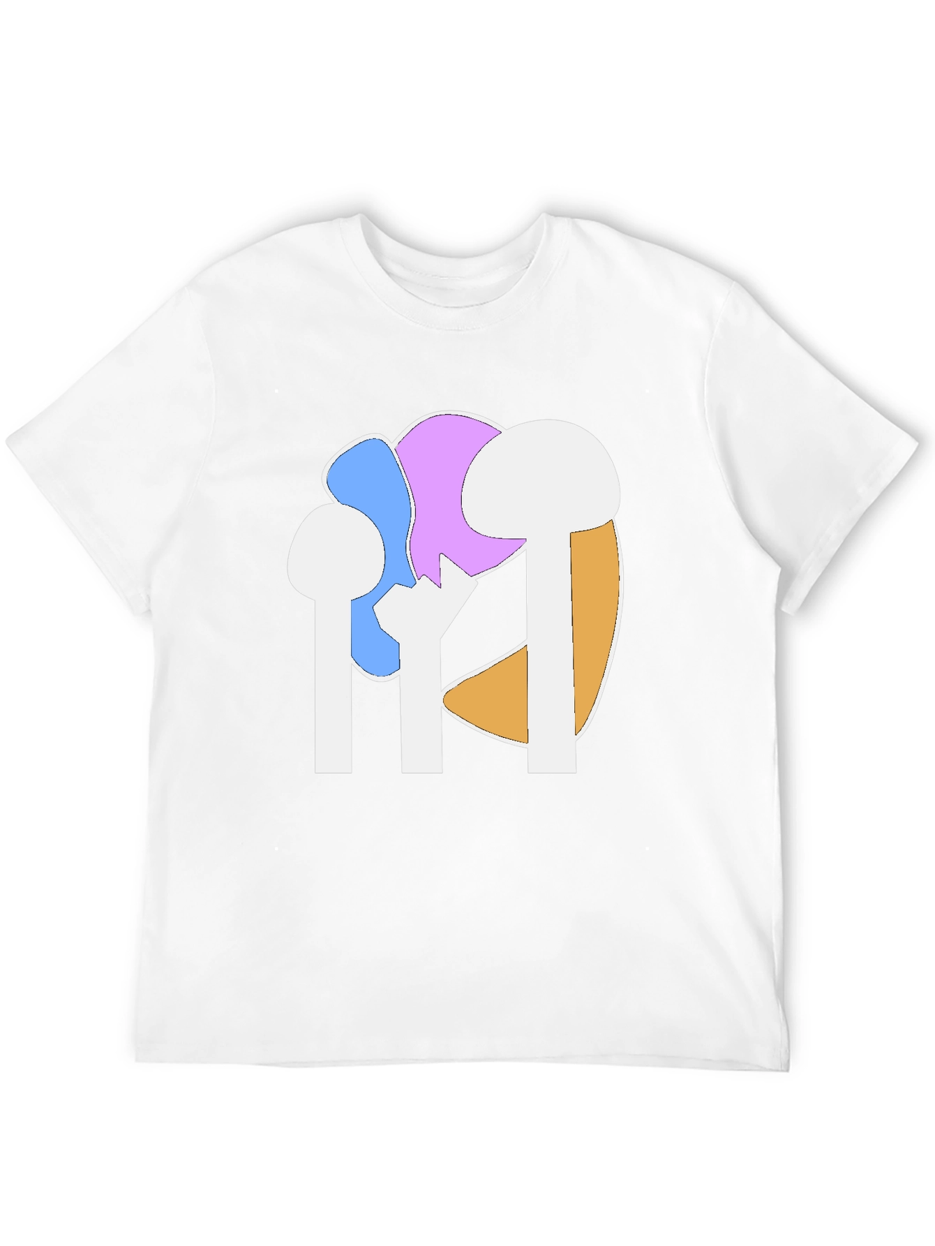 Abstract Mushroom Graphic Tee - Black Cotton Casual Shirt