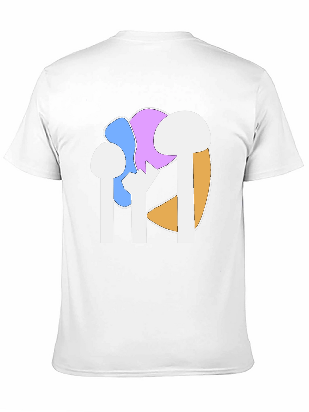 Abstract Mushroom Graphic Tee - Black Cotton Casual Shirt