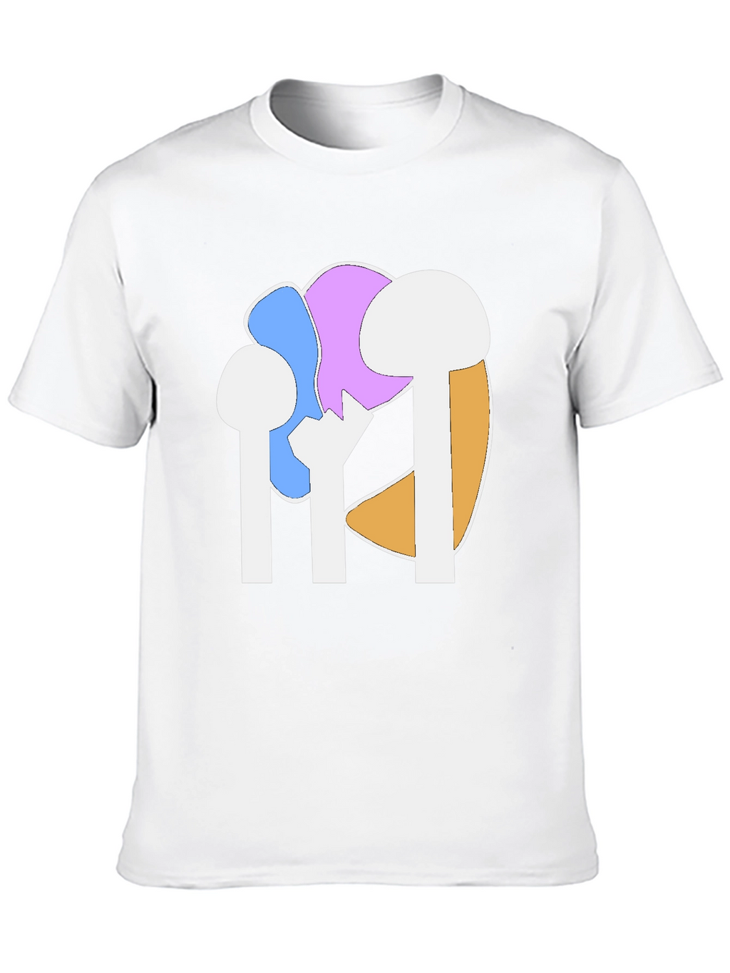 Abstract Mushroom Graphic Tee - Black Cotton Casual Shirt