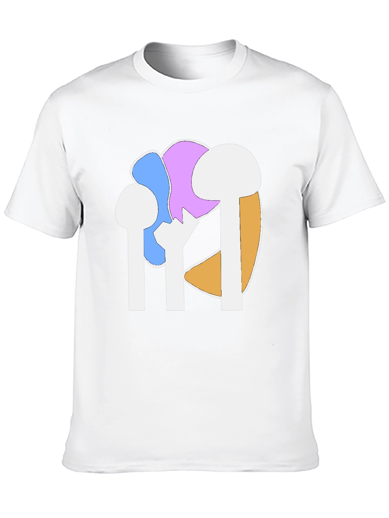 Abstract Mushroom Graphic Tee - Black Cotton Casual Shirt