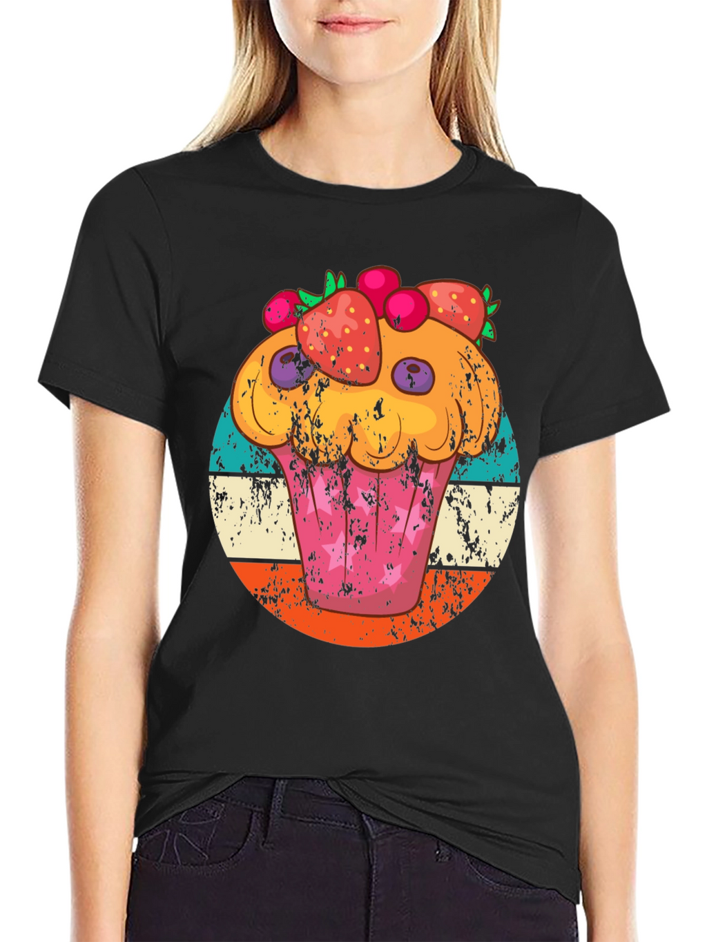 Cupcake Graphic Tee Retro Style