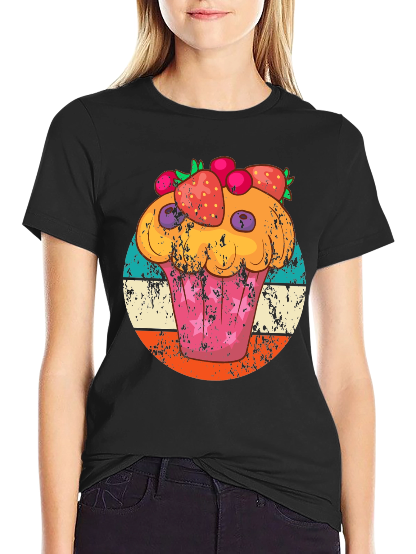 Cupcake Graphic Tee Retro Style