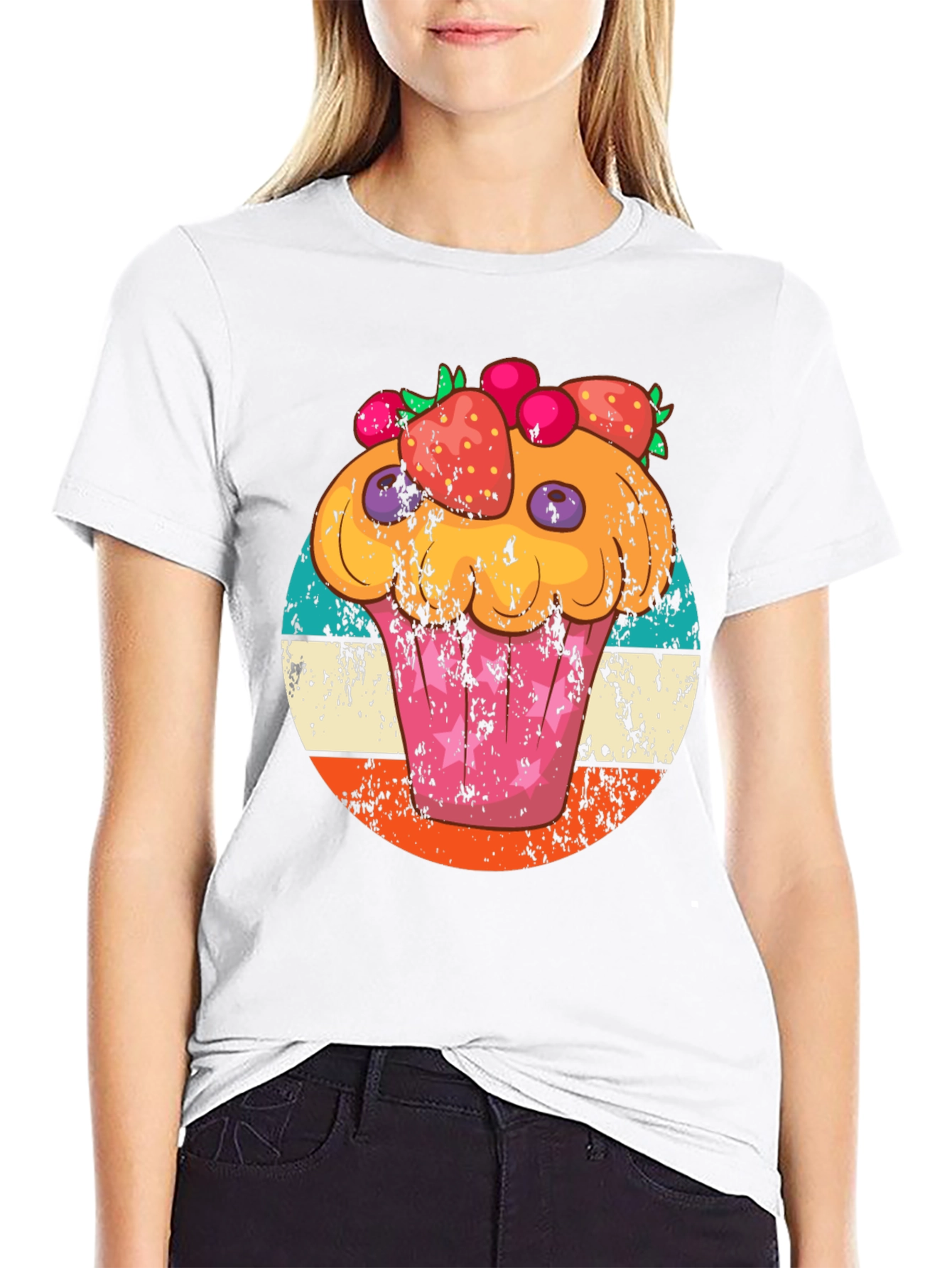 Cupcake Graphic Tee Retro Style