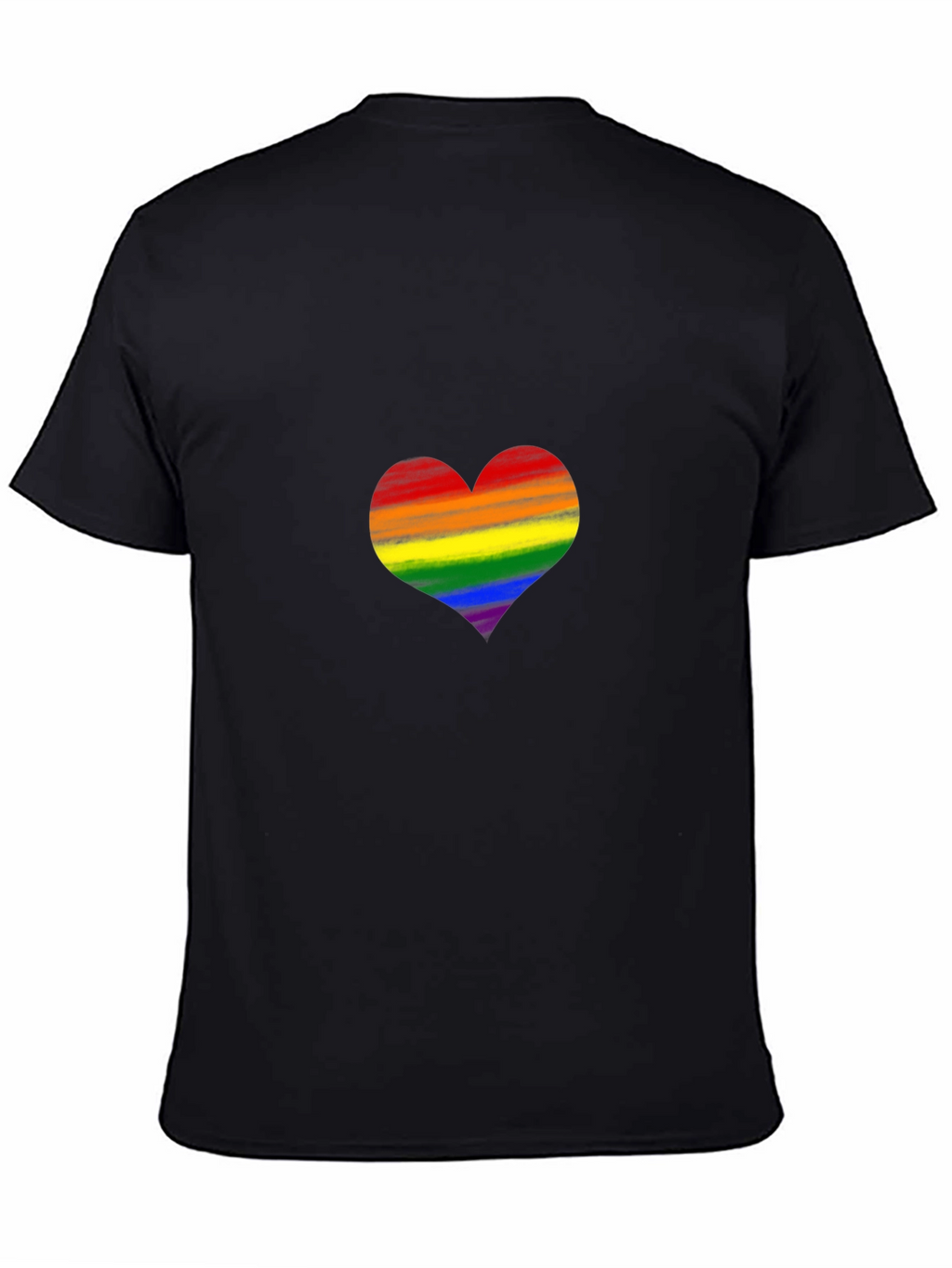 Pride Heart Graphic Tee - Black Cotton Blend