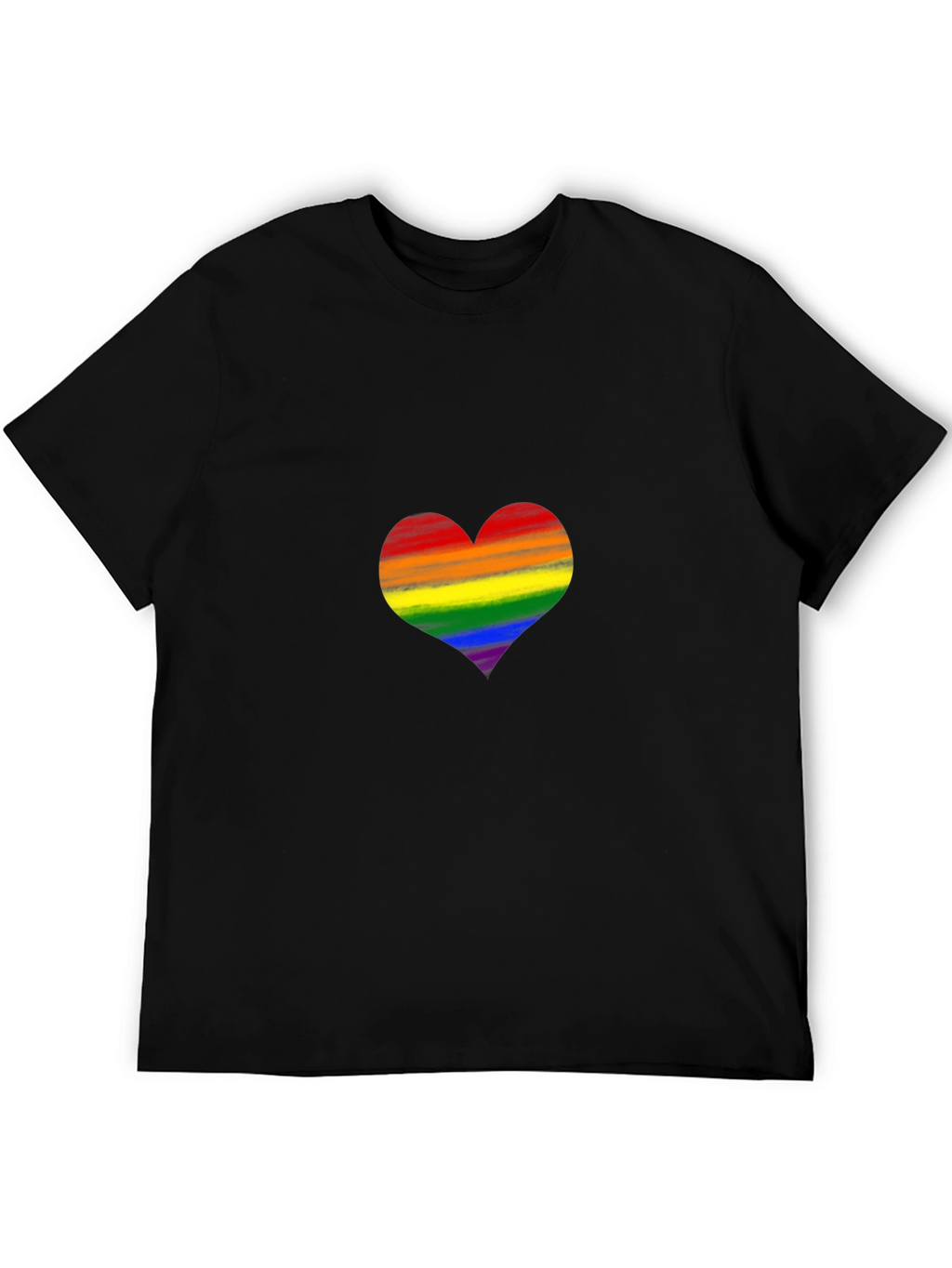 Pride Heart Graphic Tee - Black Cotton Blend