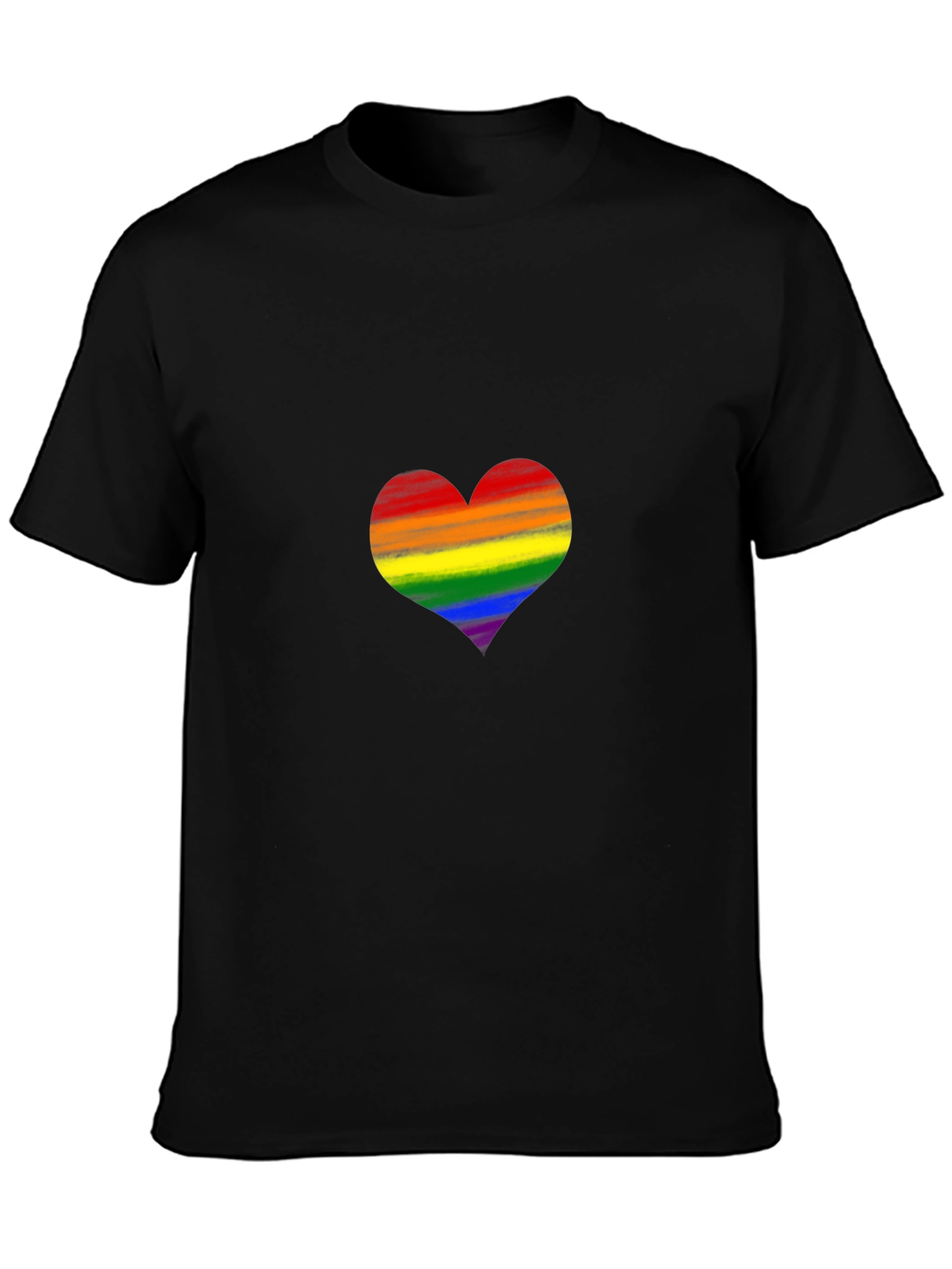 Pride Heart Graphic Tee - Black Cotton Blend