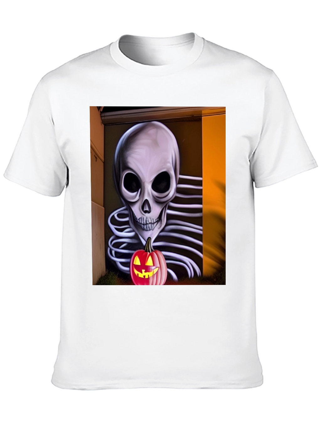 Halloween Skeleton Pumpkin Graphic Tee