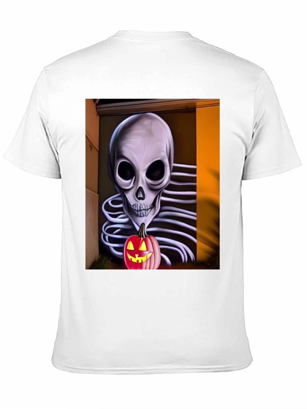 Halloween Skeleton Pumpkin Graphic Tee