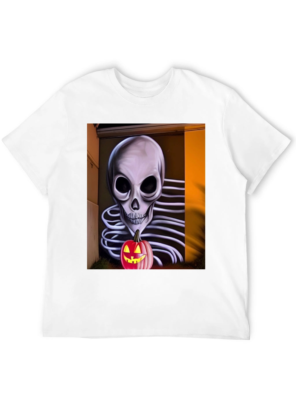 Halloween Skeleton Pumpkin Graphic Tee