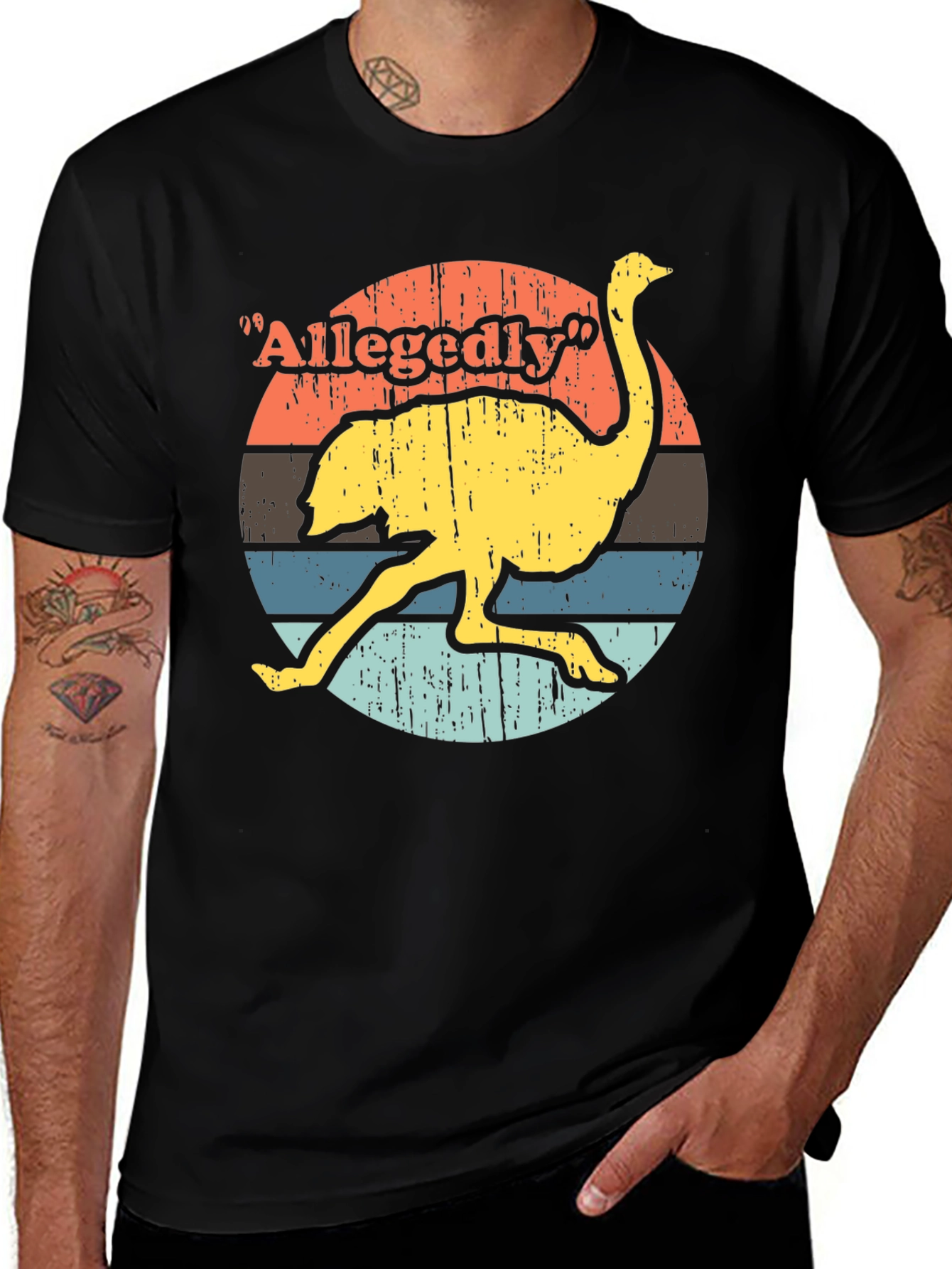 Allegedly Ostrich T-Shirt - Retro Style