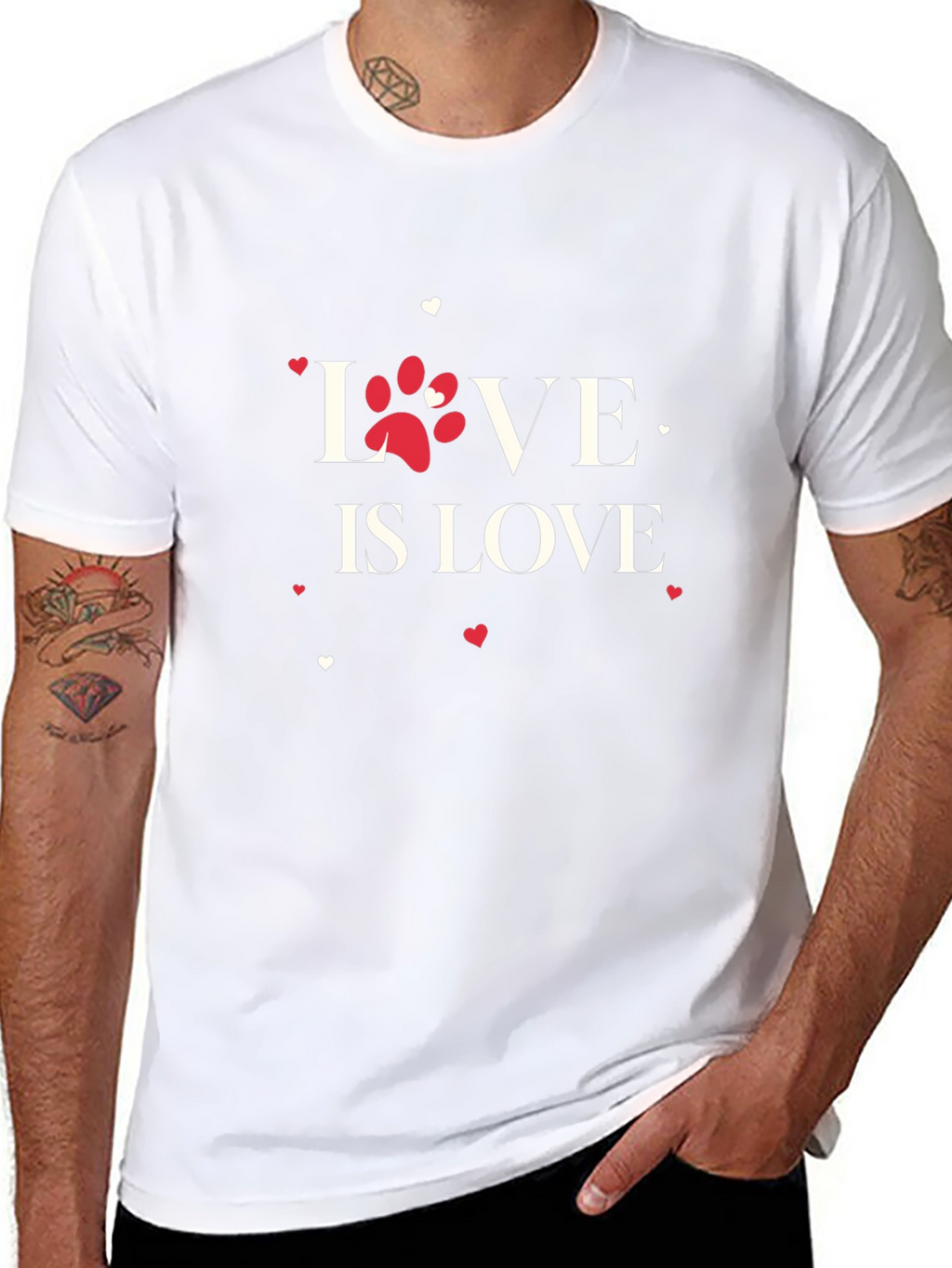 Love is Love Paw Print Graphic Tee